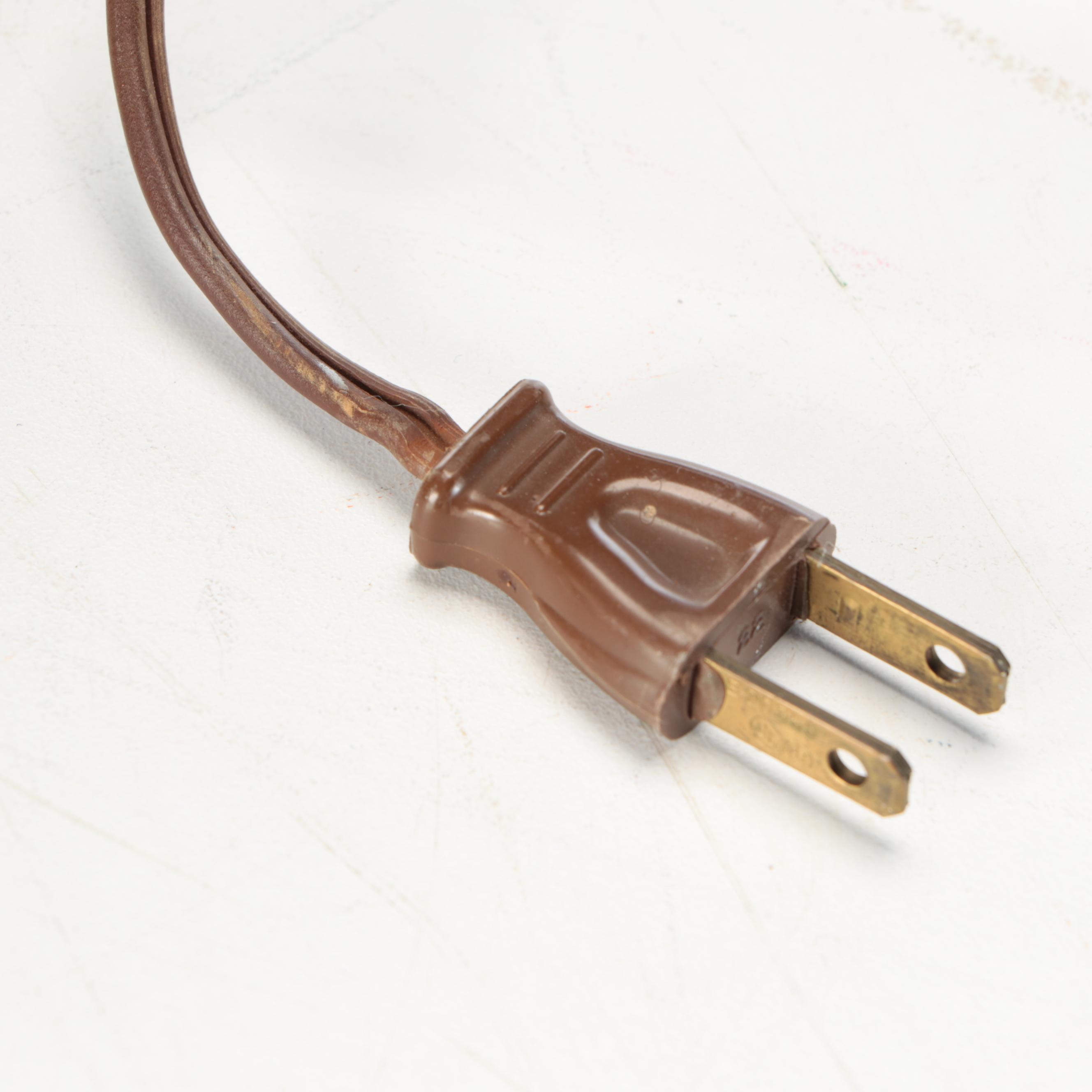 Mid Century Modern Blue and Green Drip Glaze Ceramic Table Lamp