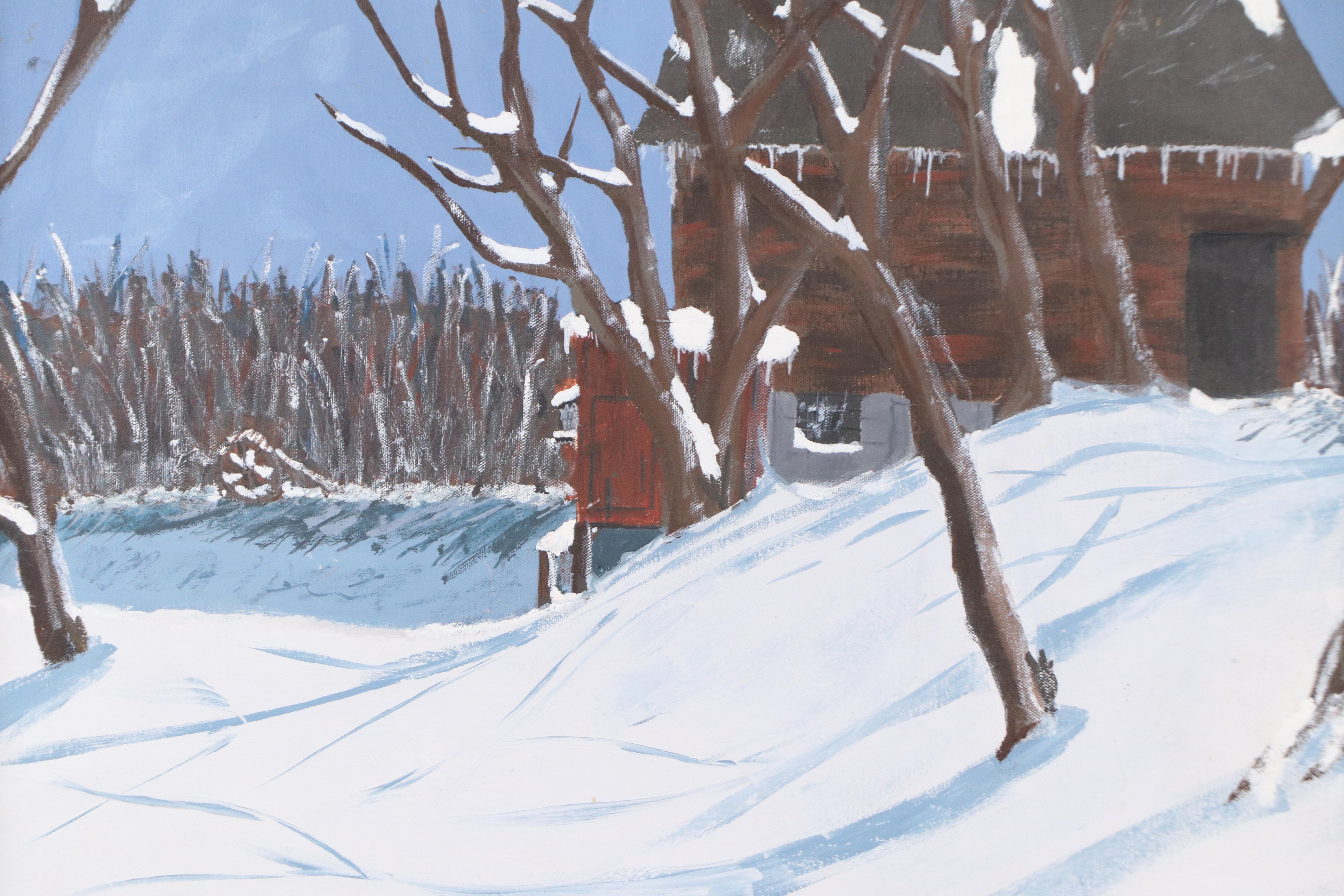 Janet Galenska Snow Scene Oil Painting