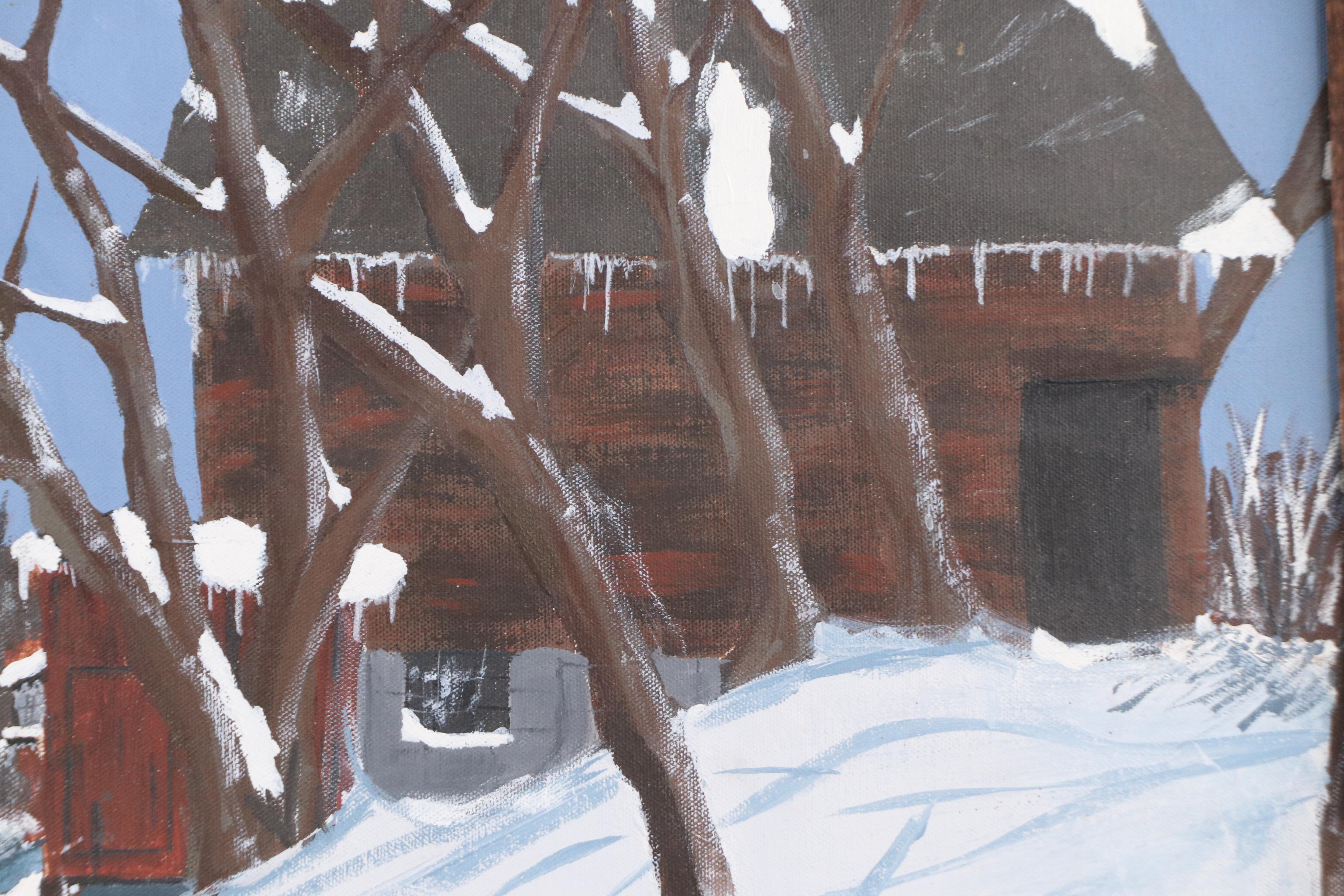 Janet Galenska Snow Scene Oil Painting