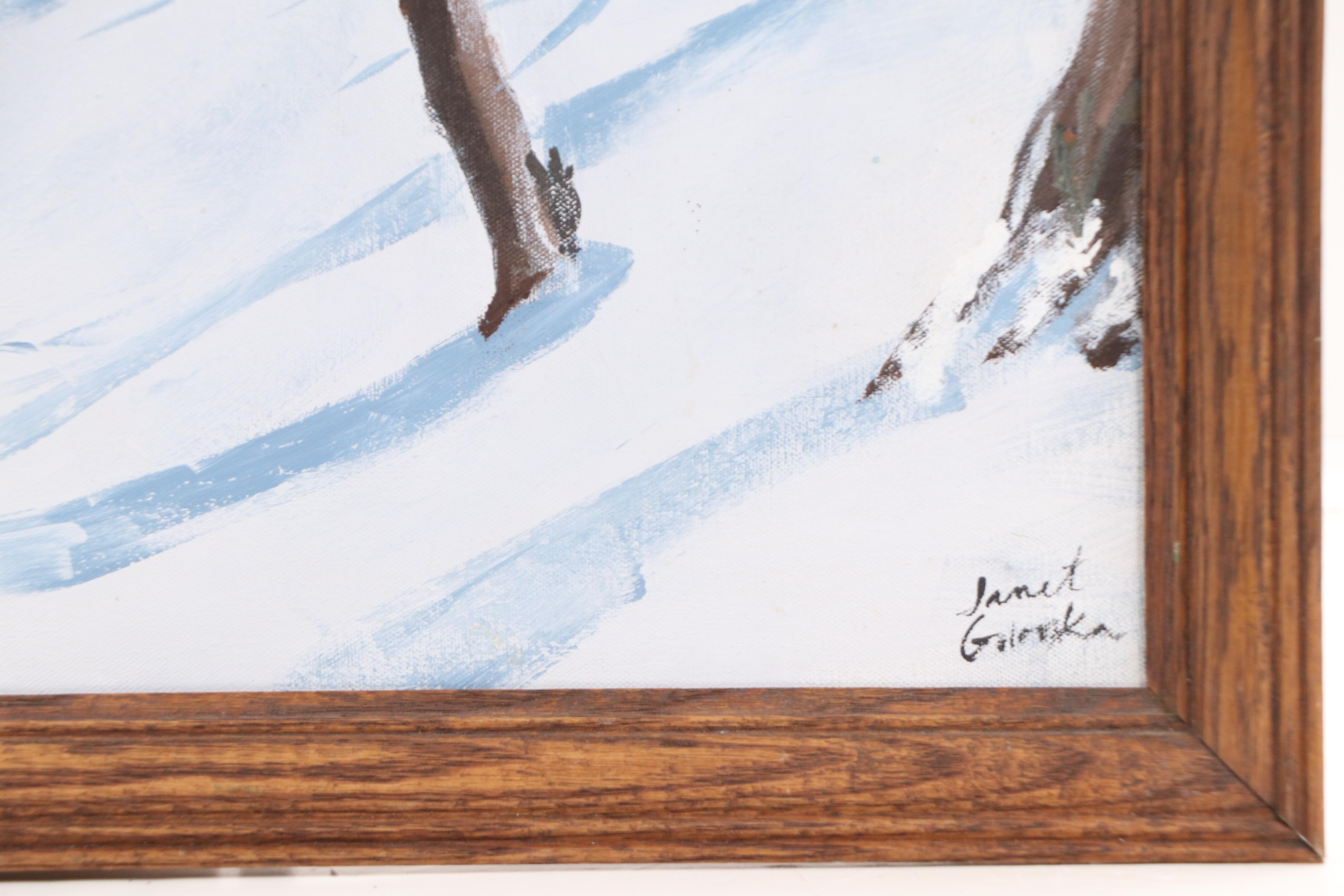 Janet Galenska Snow Scene Oil Painting