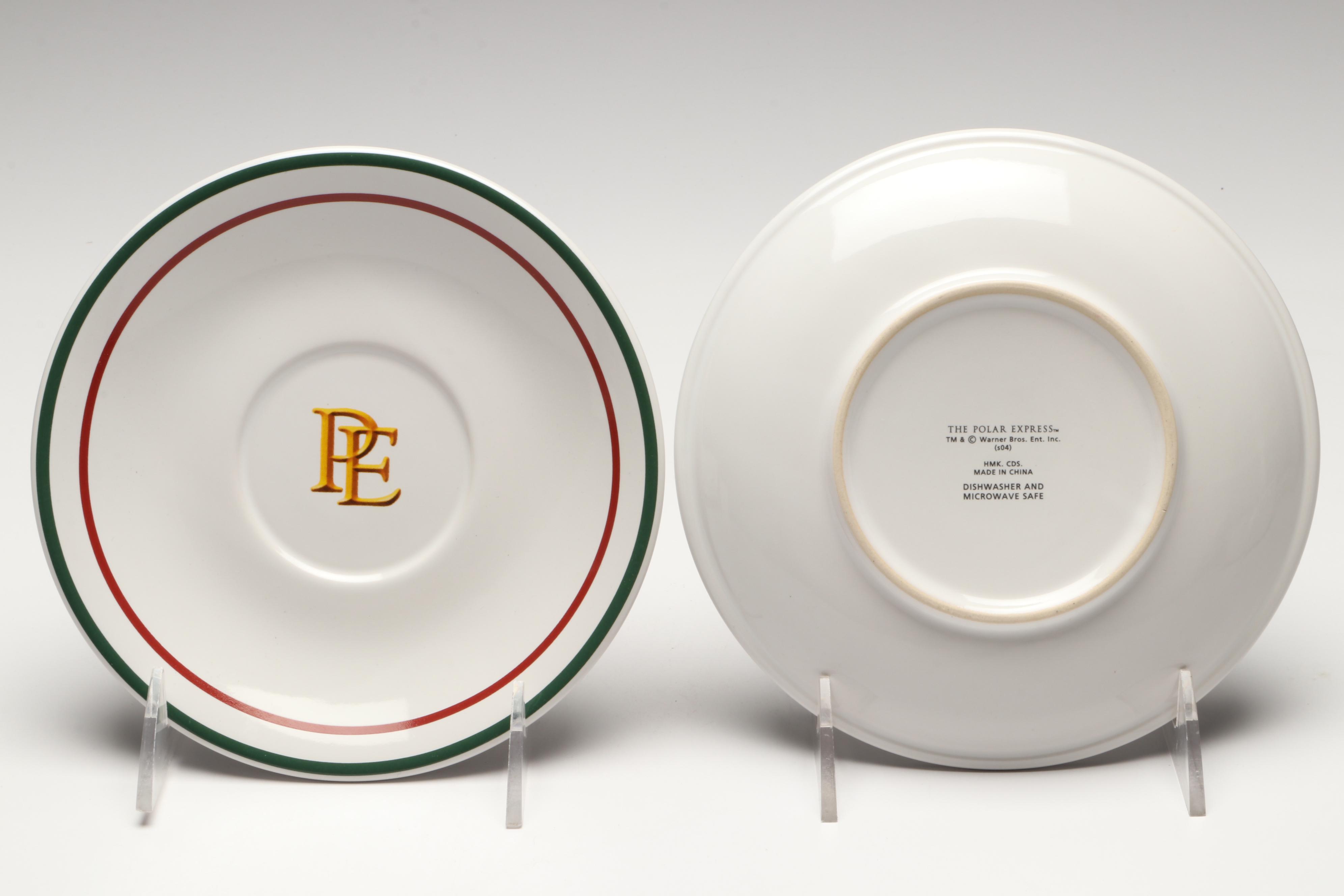 Hallmark Polar Express Hot Cocoa Mug and Saucer Sets, Pewter Port Bell Ornaments