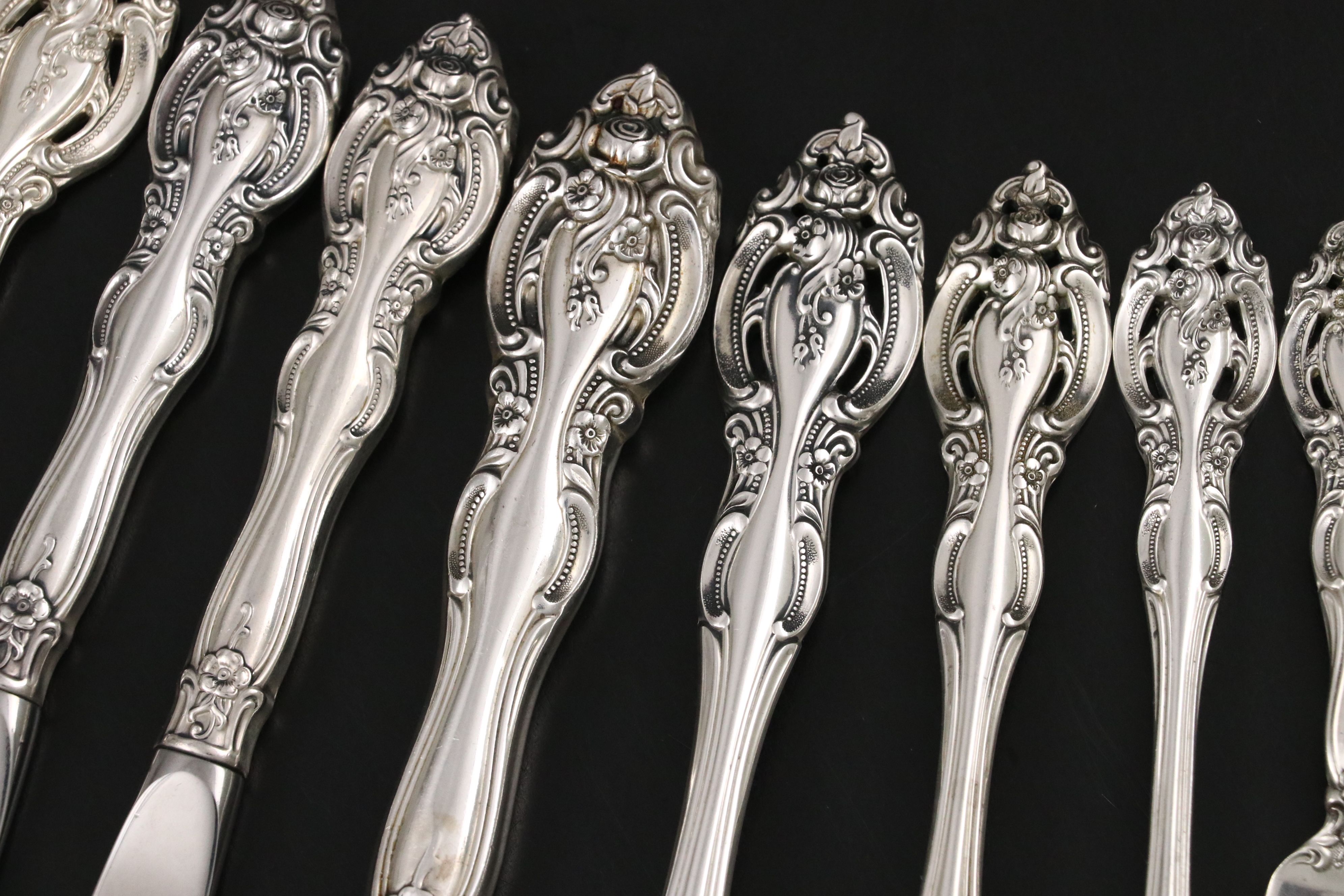 Gorham "La Scala" Sterling Flatware with Wallace "Grande Baroque" Serveware