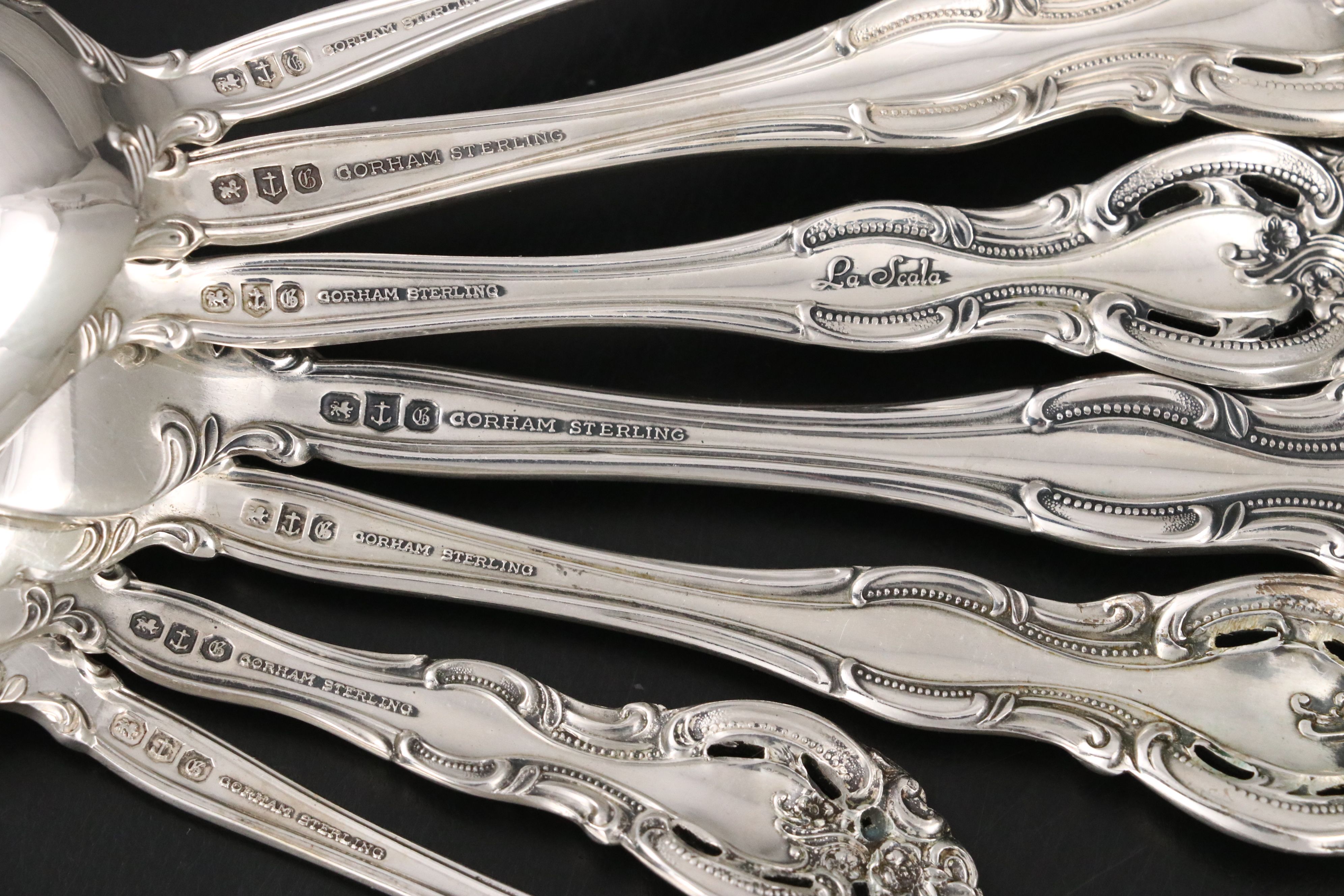 Gorham "La Scala" Sterling Flatware with Wallace "Grande Baroque" Serveware