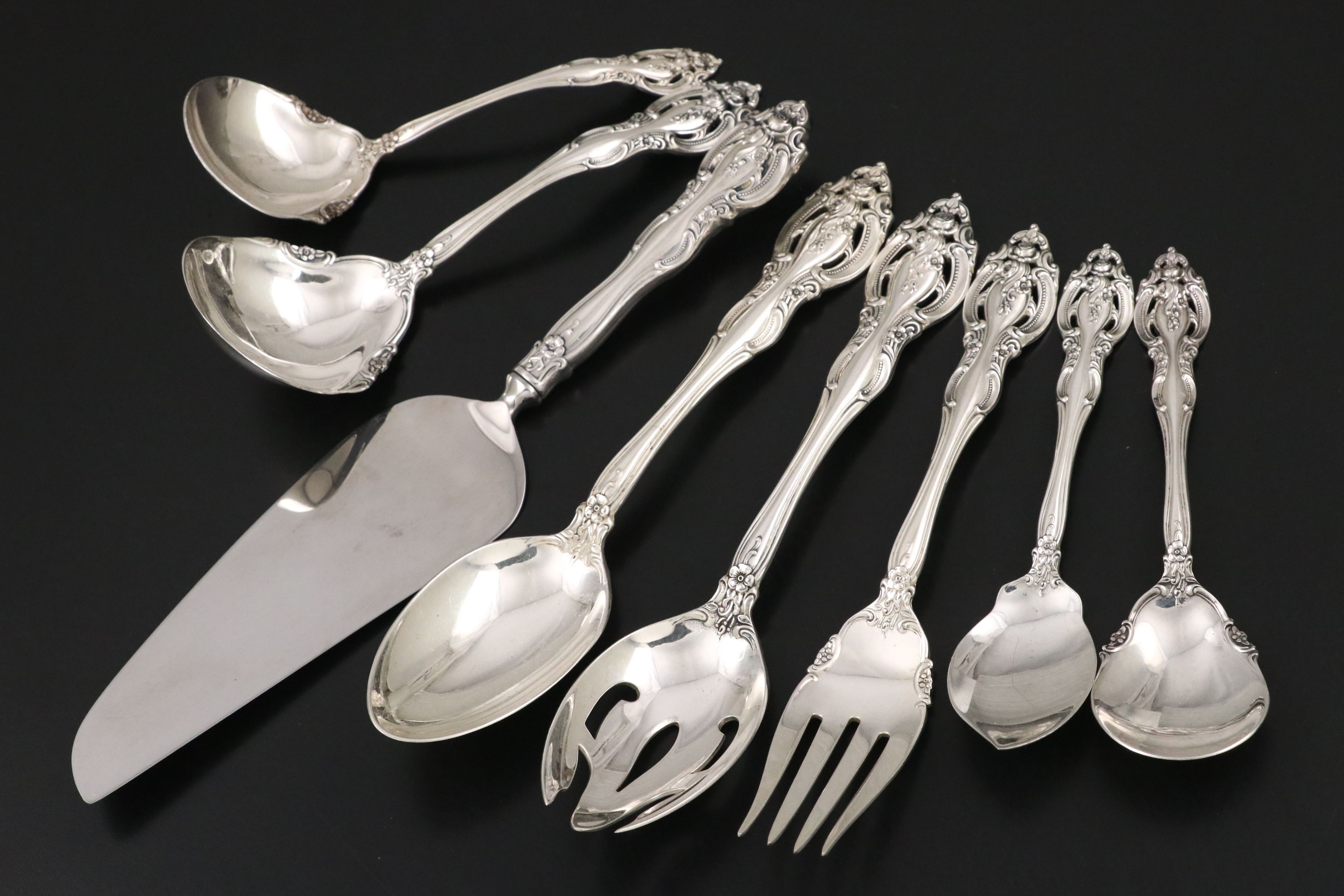 Gorham "La Scala" Sterling Flatware with Wallace "Grande Baroque" Serveware