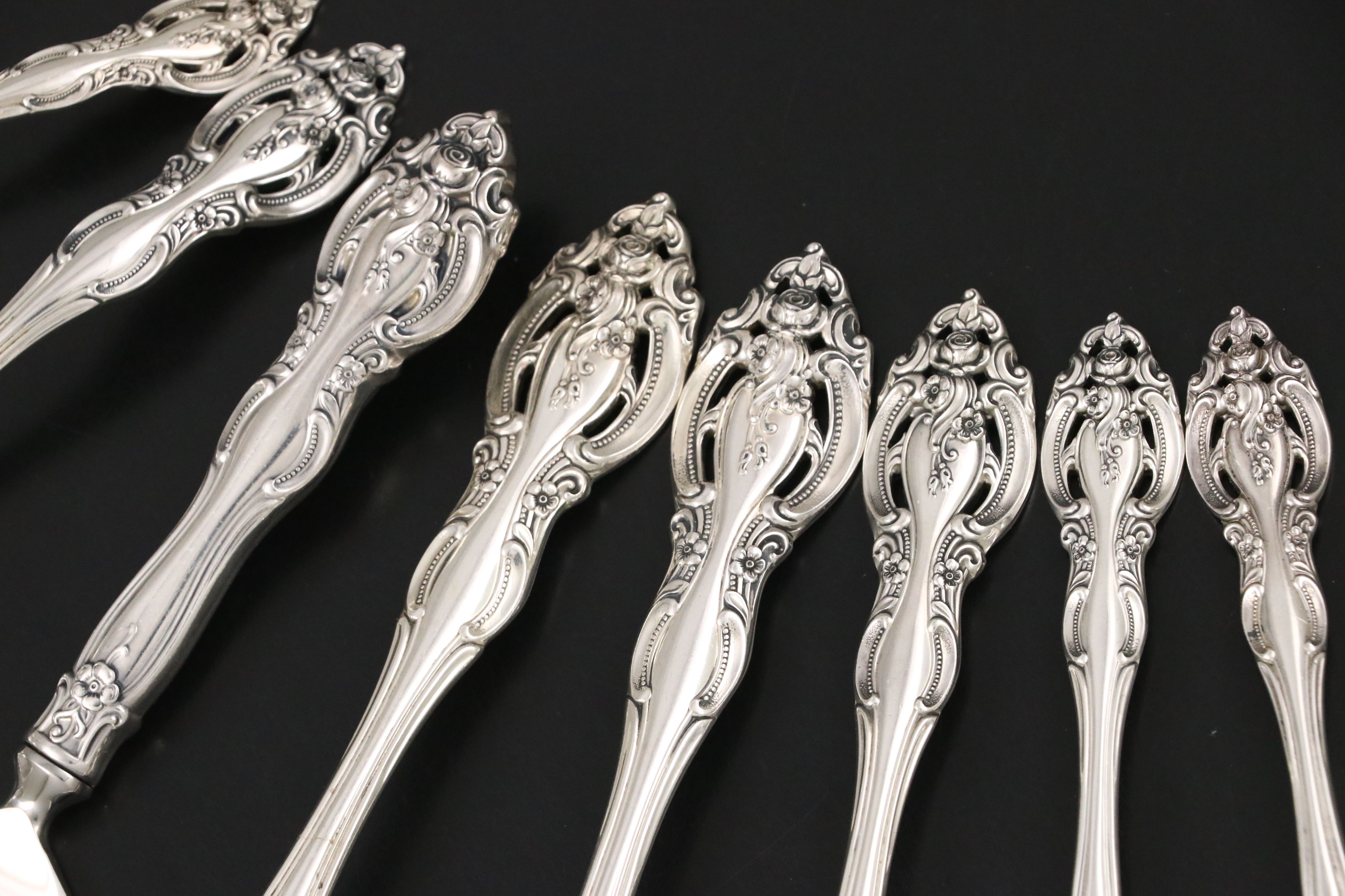 Gorham "La Scala" Sterling Flatware with Wallace "Grande Baroque" Serveware