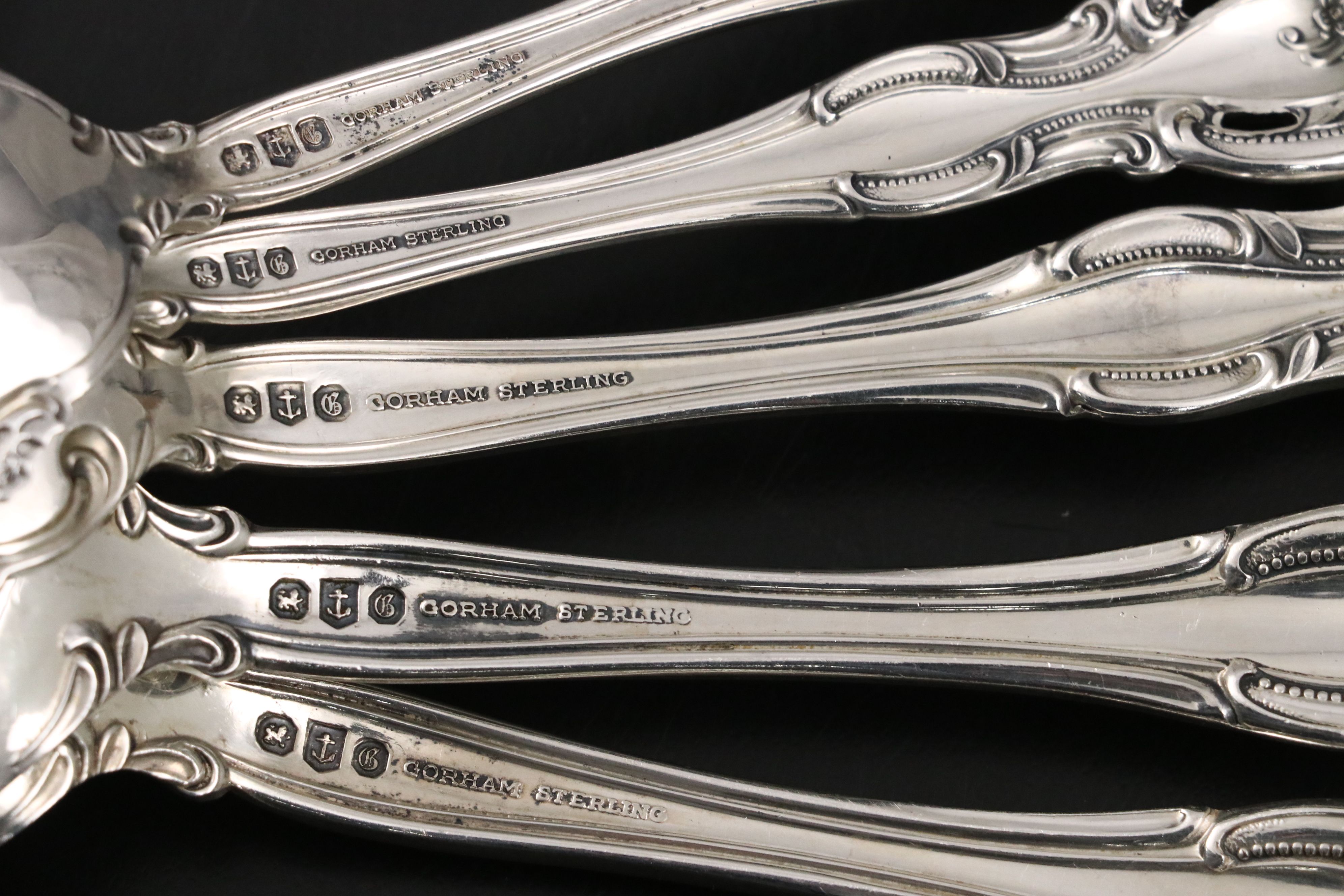 Gorham "La Scala" Sterling Flatware with Wallace "Grande Baroque" Serveware