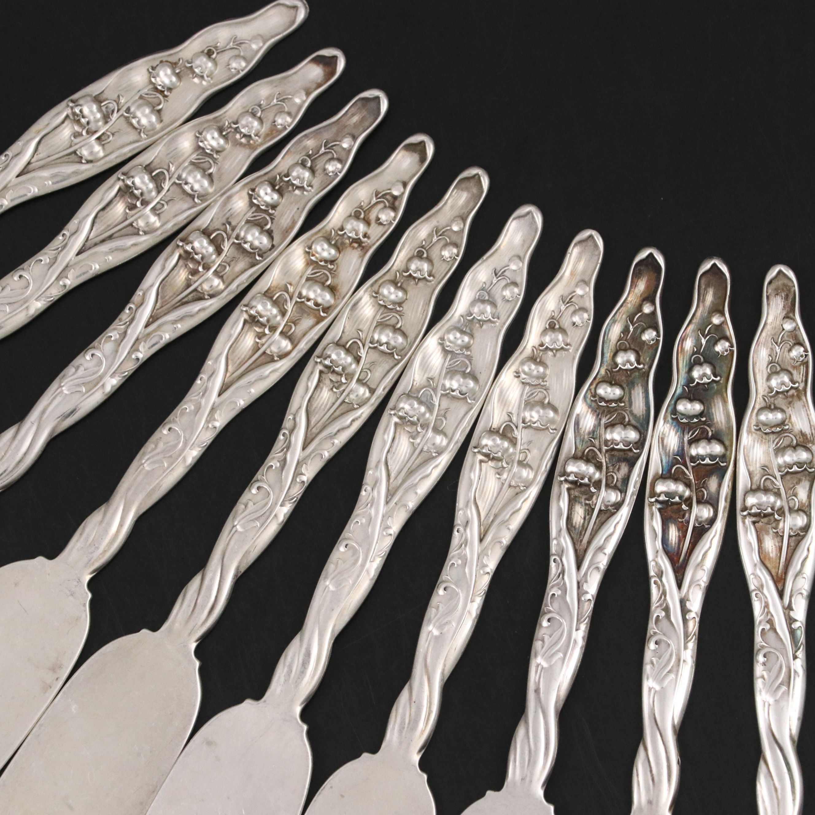 Whiting Mfg Co. "Lily of the Valley" Sterling Silver Butter Spreaders
