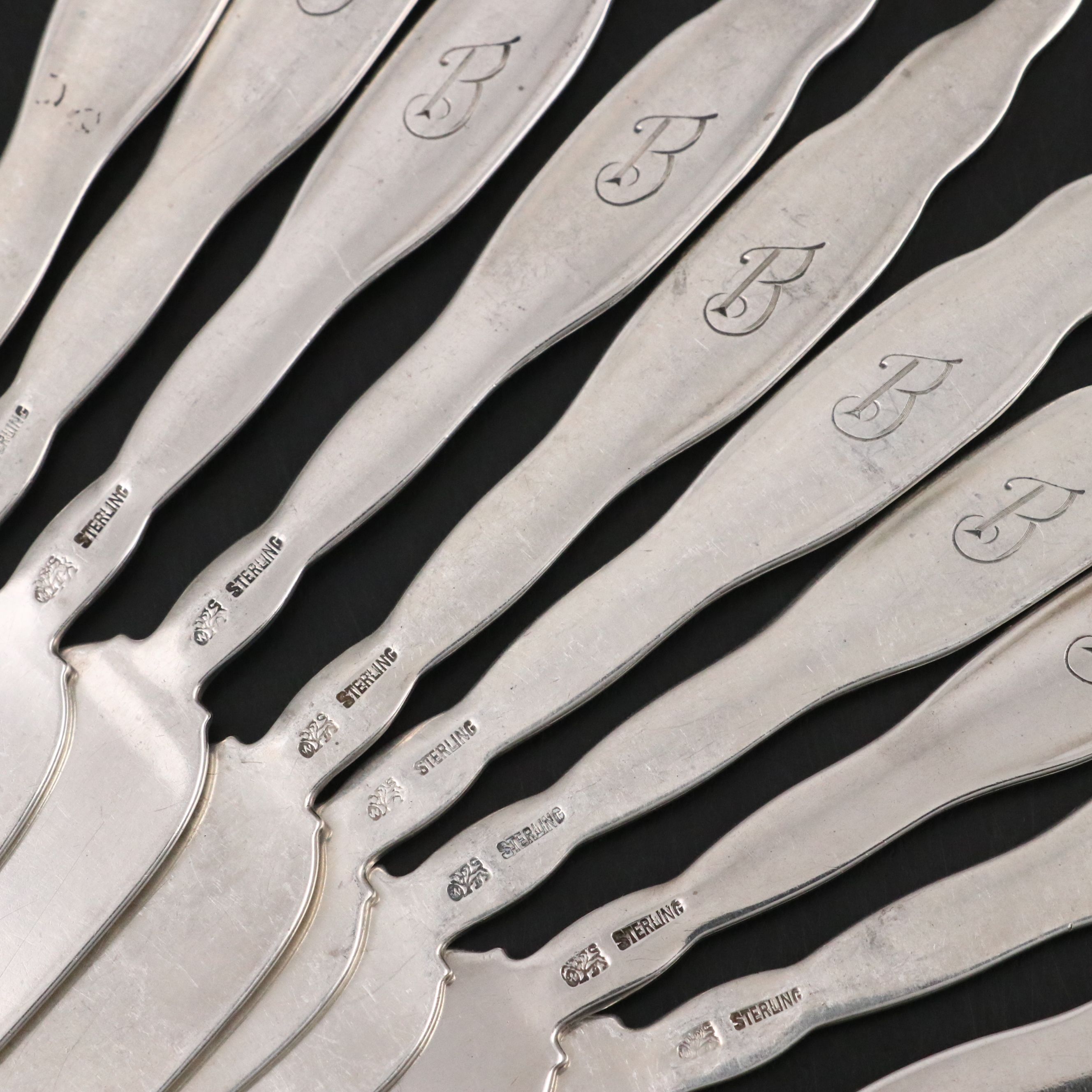 Whiting Mfg Co. "Lily of the Valley" Sterling Silver Butter Spreaders