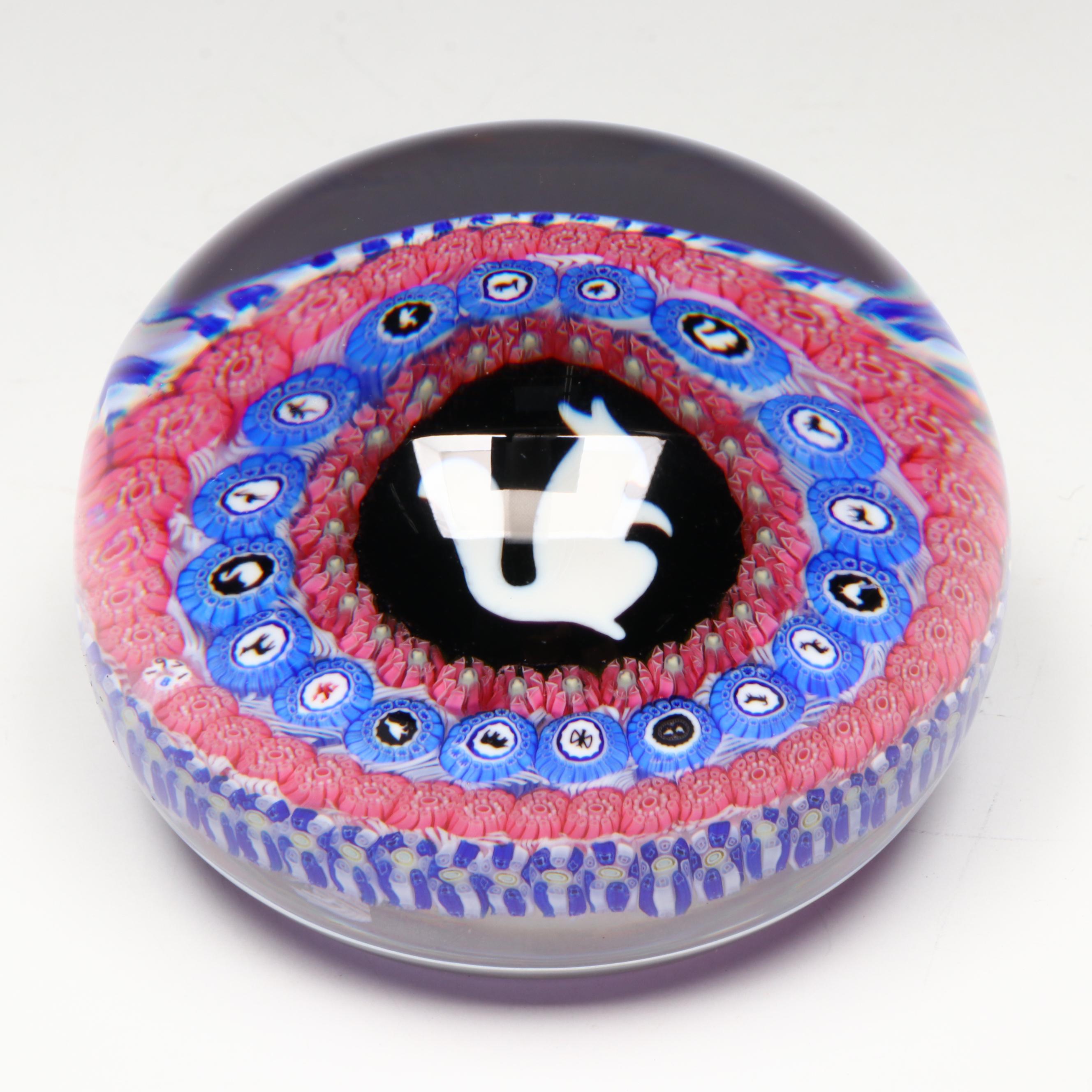 Baccarat Gridel Series White Squirrel Paperweight, 1971