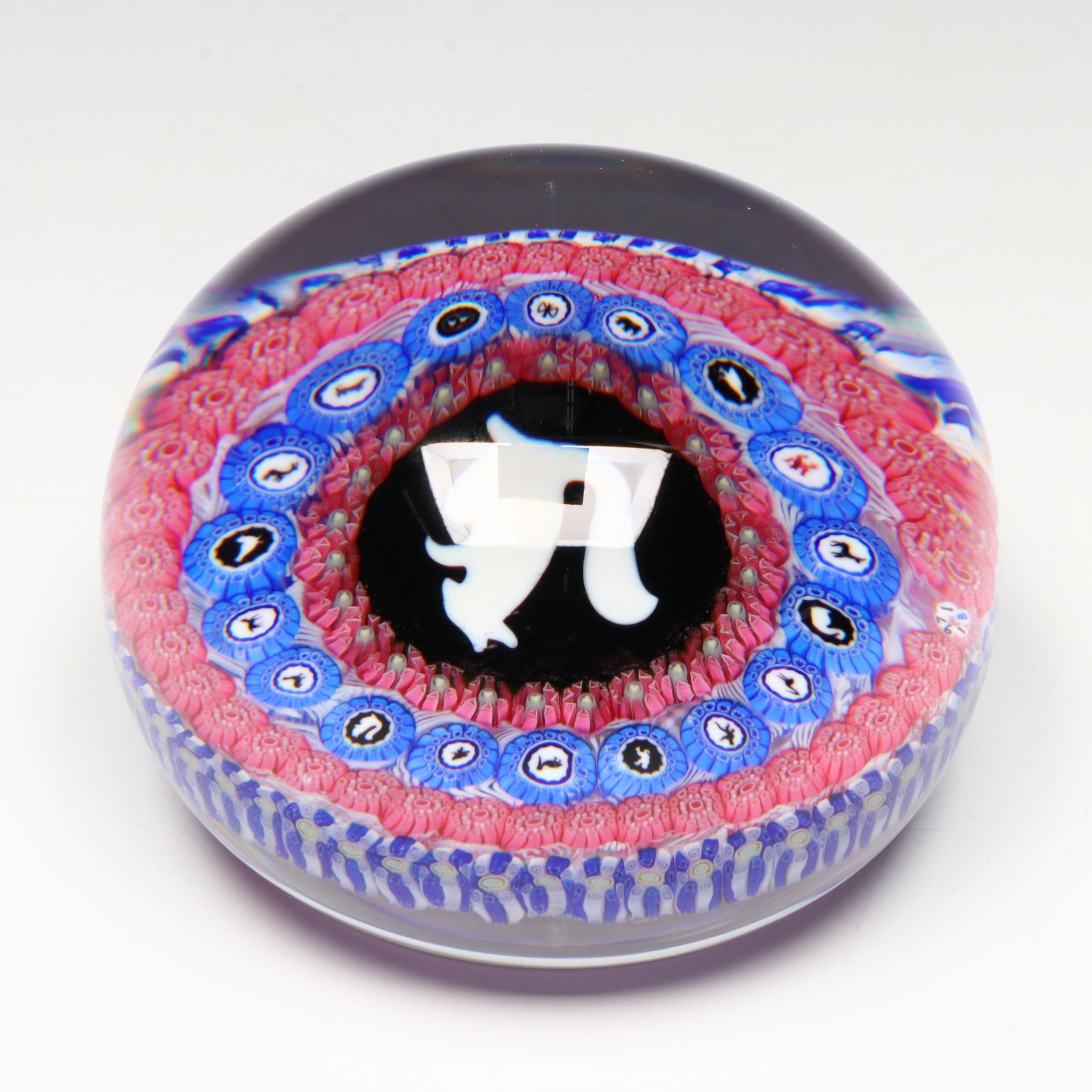 Baccarat Gridel Series White Squirrel Paperweight, 1971