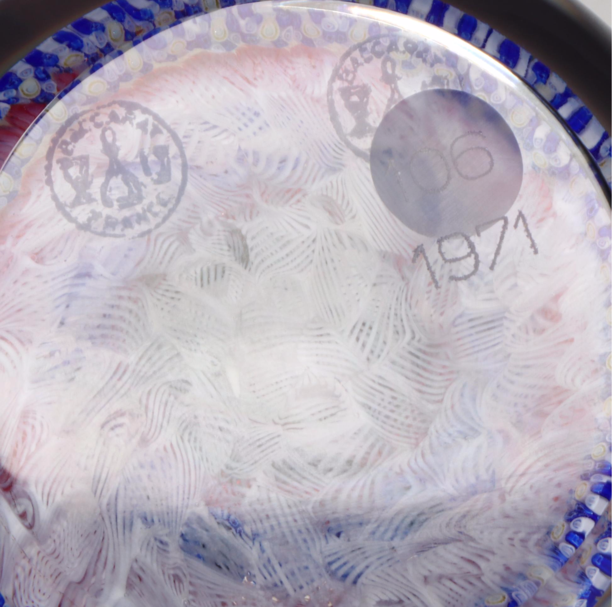 Baccarat Gridel Series White Squirrel Paperweight, 1971