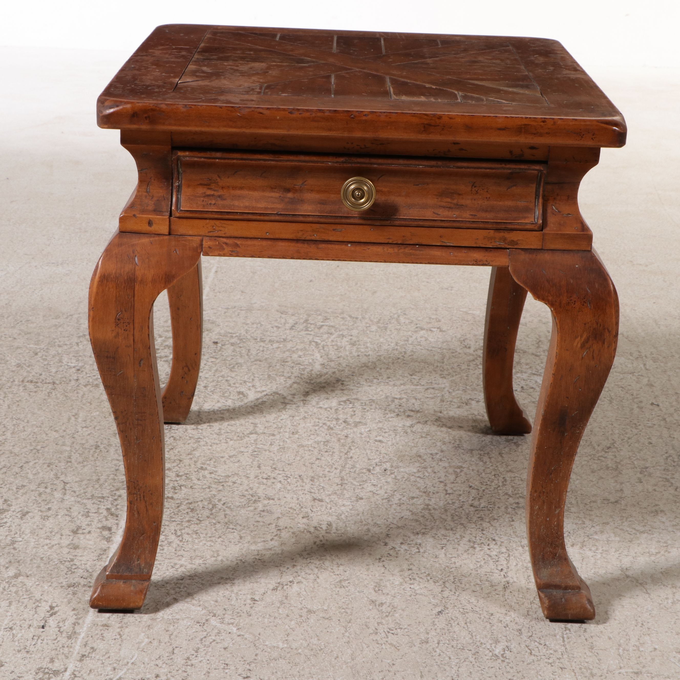 Century French Provincial Style End Table with Drawer