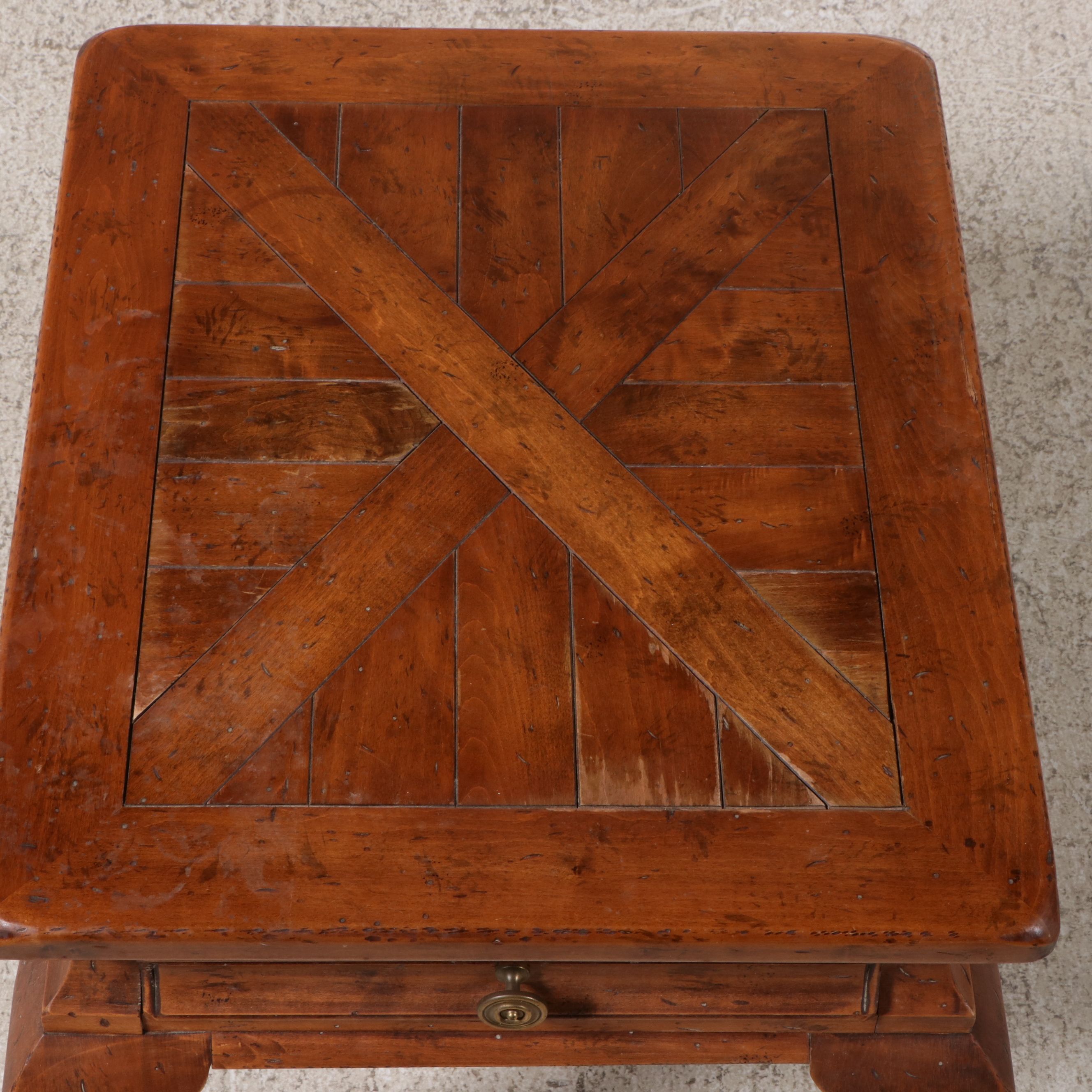 Century French Provincial Style End Table with Drawer