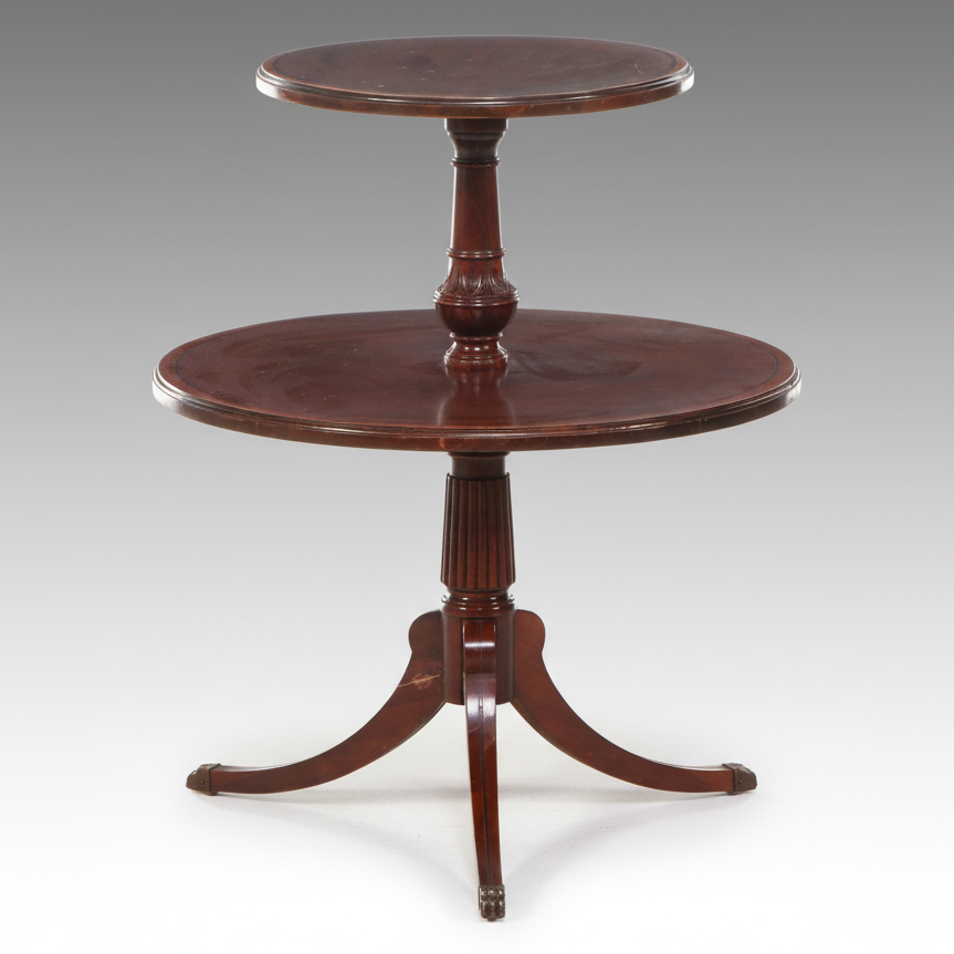 Federal Style Two-Tier Mahogany Dumbwaiter, 20th Century