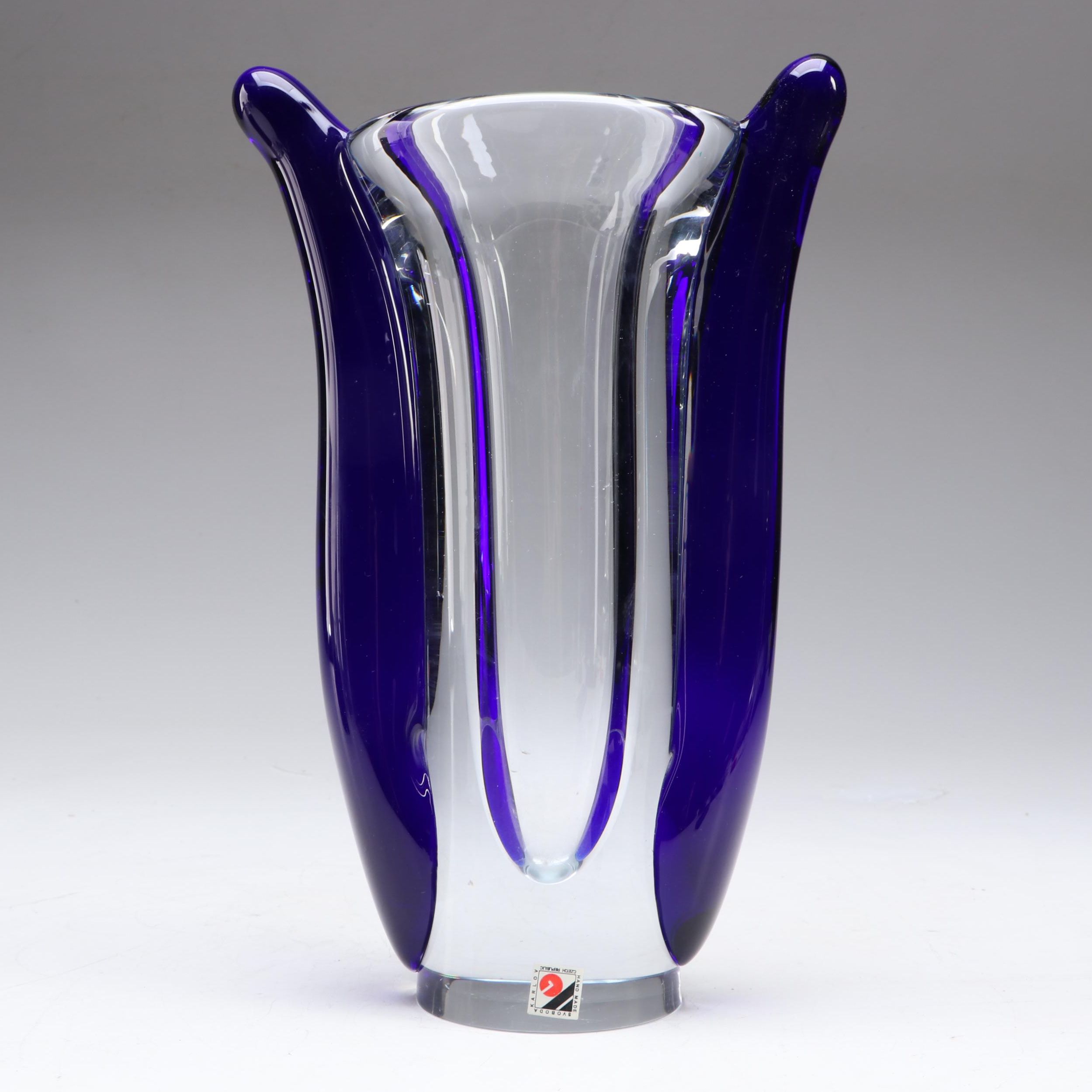 Jaroslav Svoboda Czech Handmade Art Glass Vase