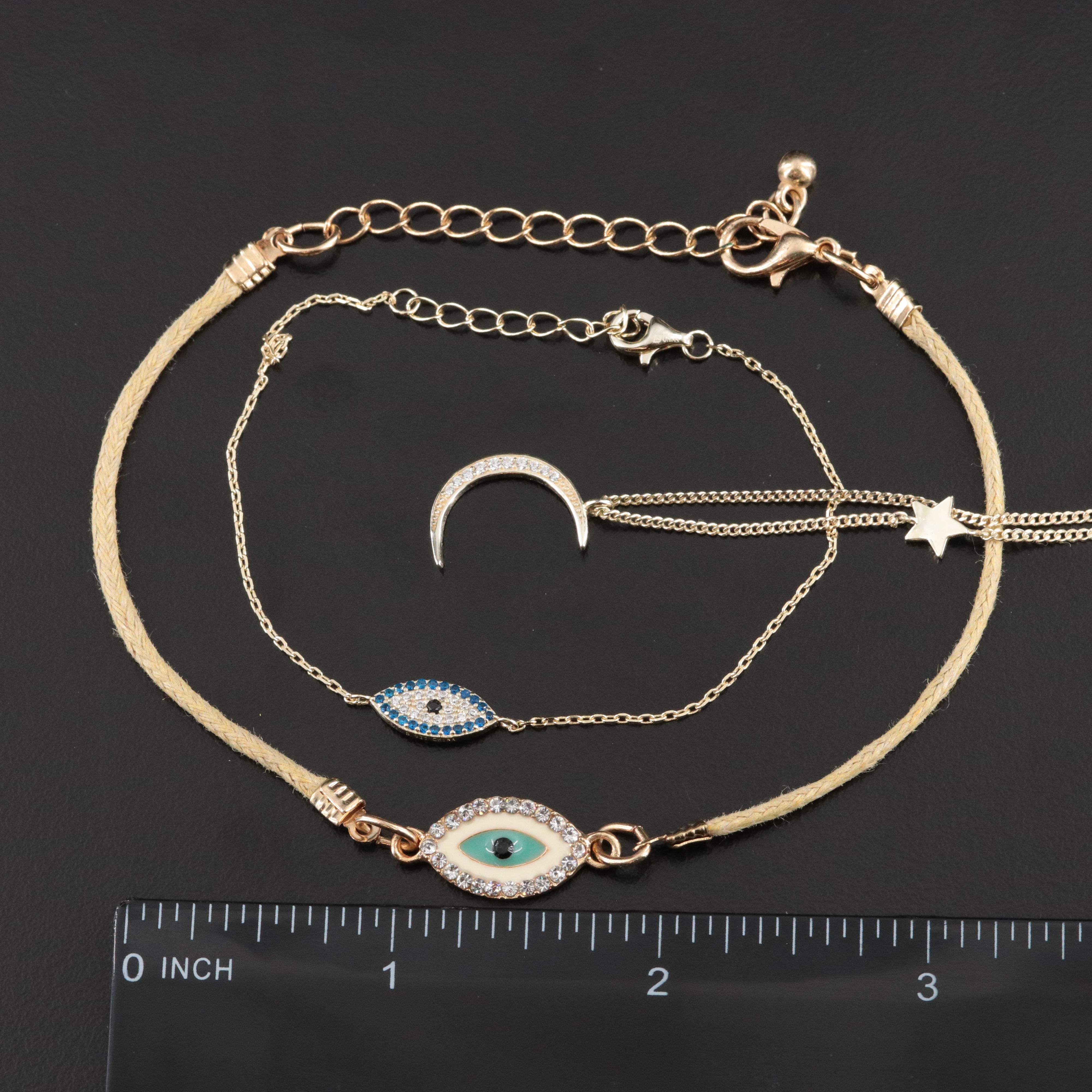 Evil Eye, Moon and Stars and Sterling Featured in Necklaces and Bracelets