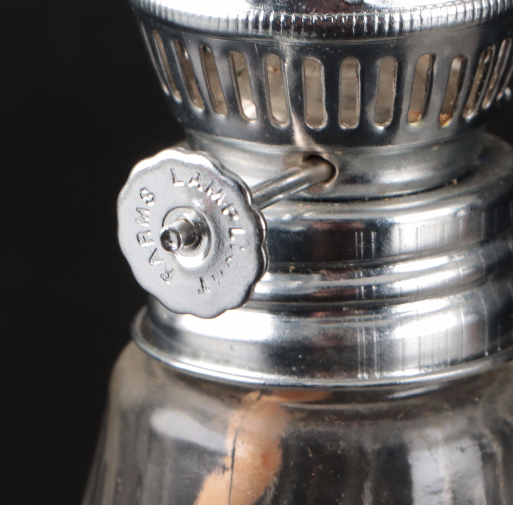 Pair of Hurricane Oil Lamps with Seltmann Weiden Porcelain Plate After G.M Kraus