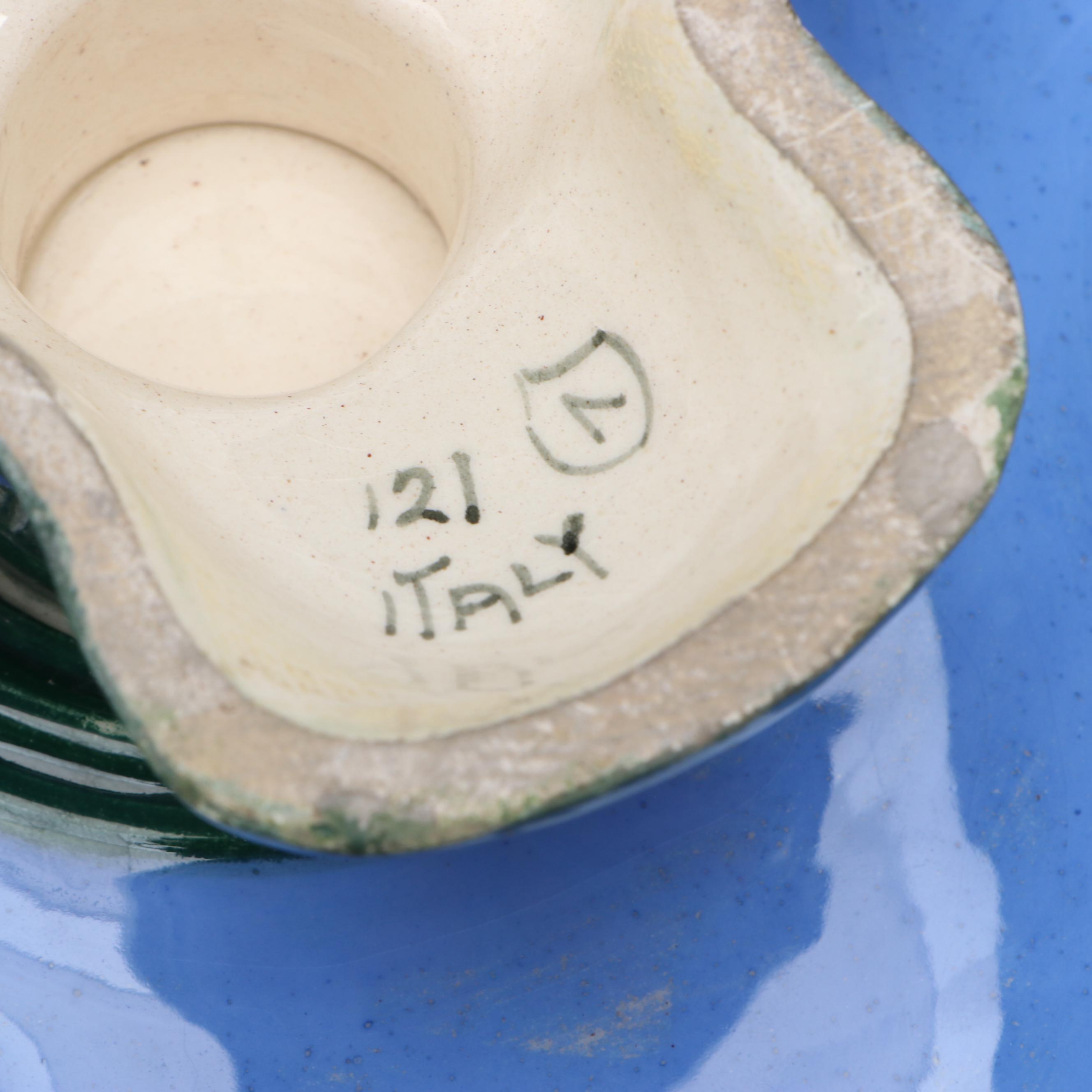 Italian Hand-Painted Majolica Footed Serving Bowl