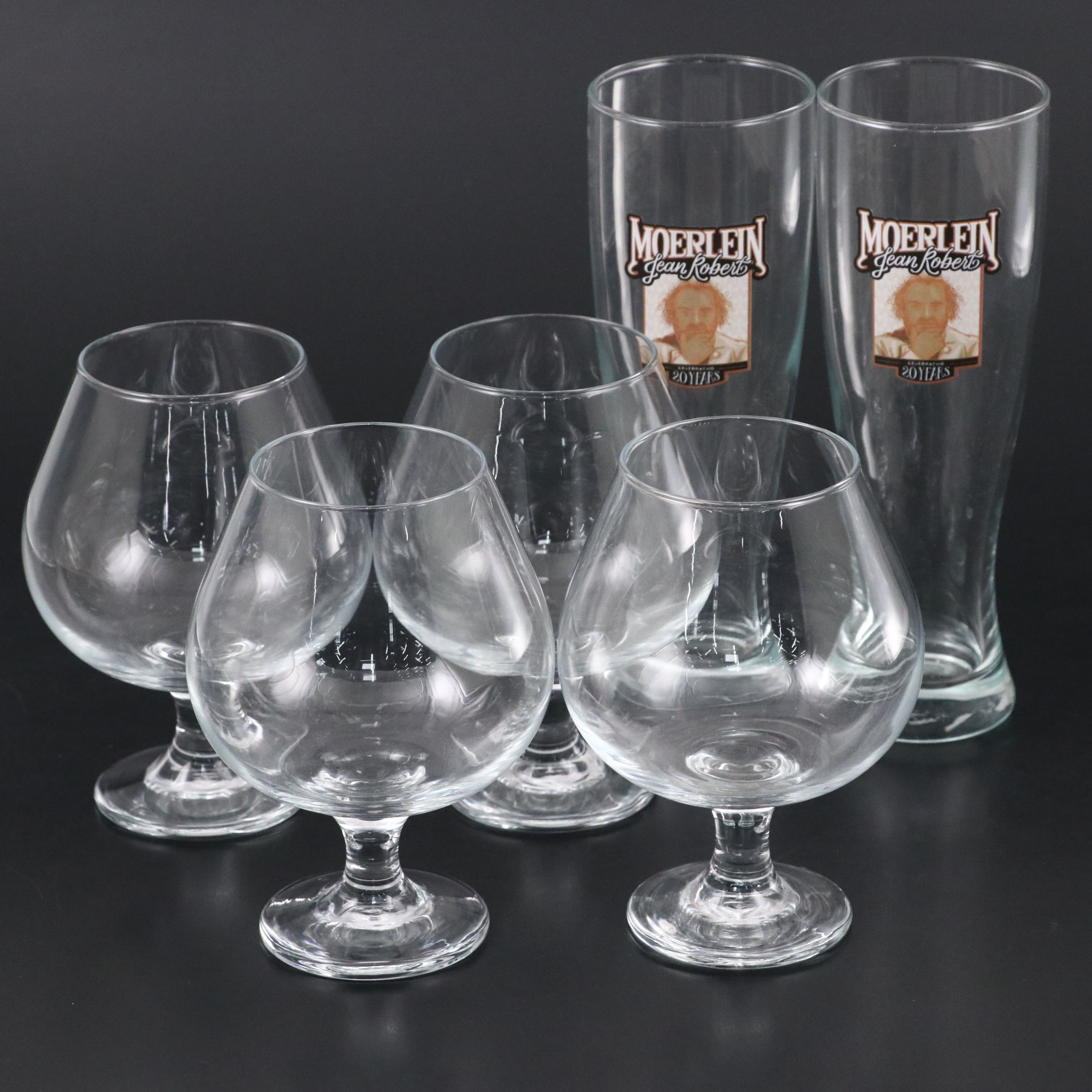 Libbey Glass Snifters with Moerlein Beer Glasses