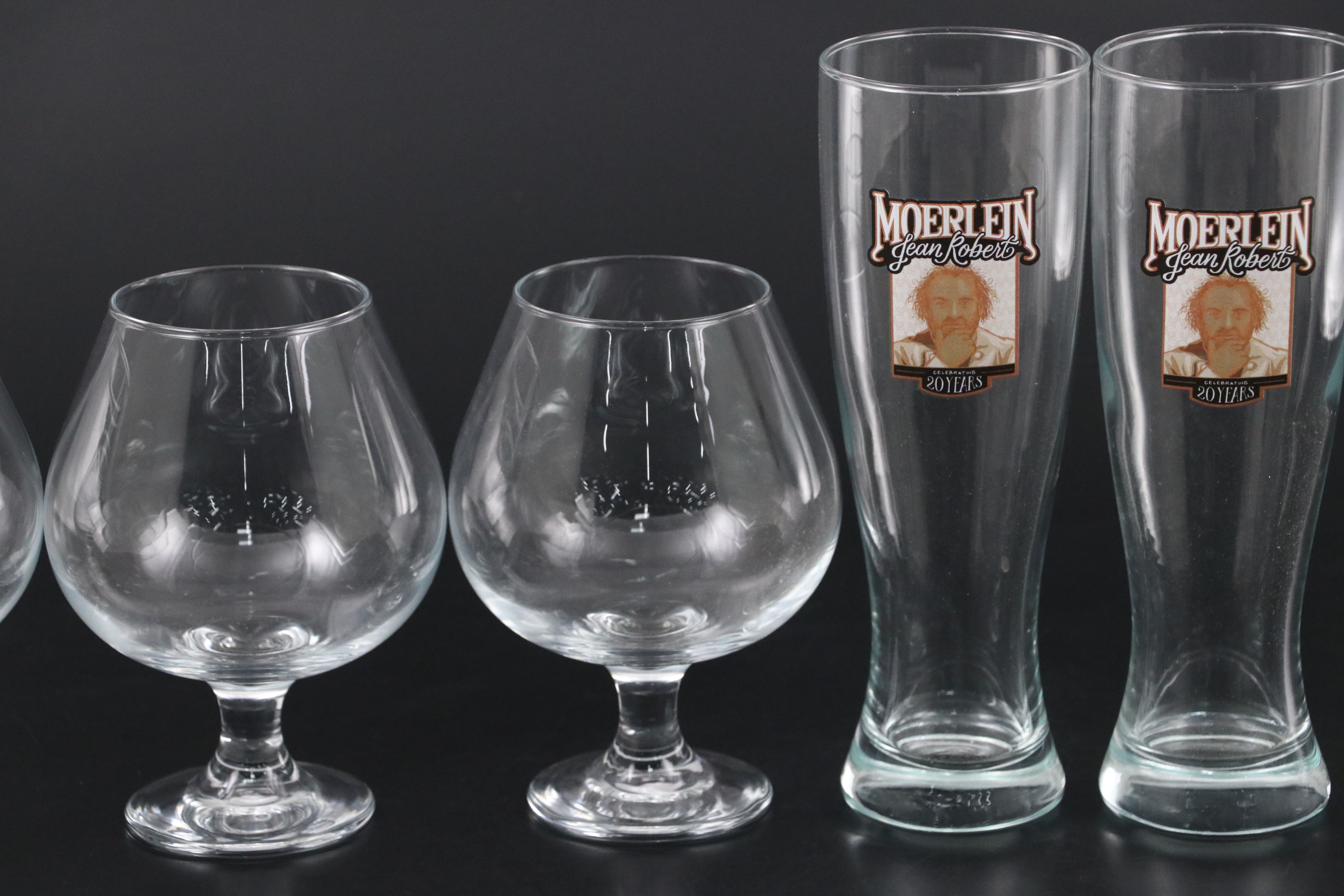Libbey Glass Snifters with Moerlein Beer Glasses