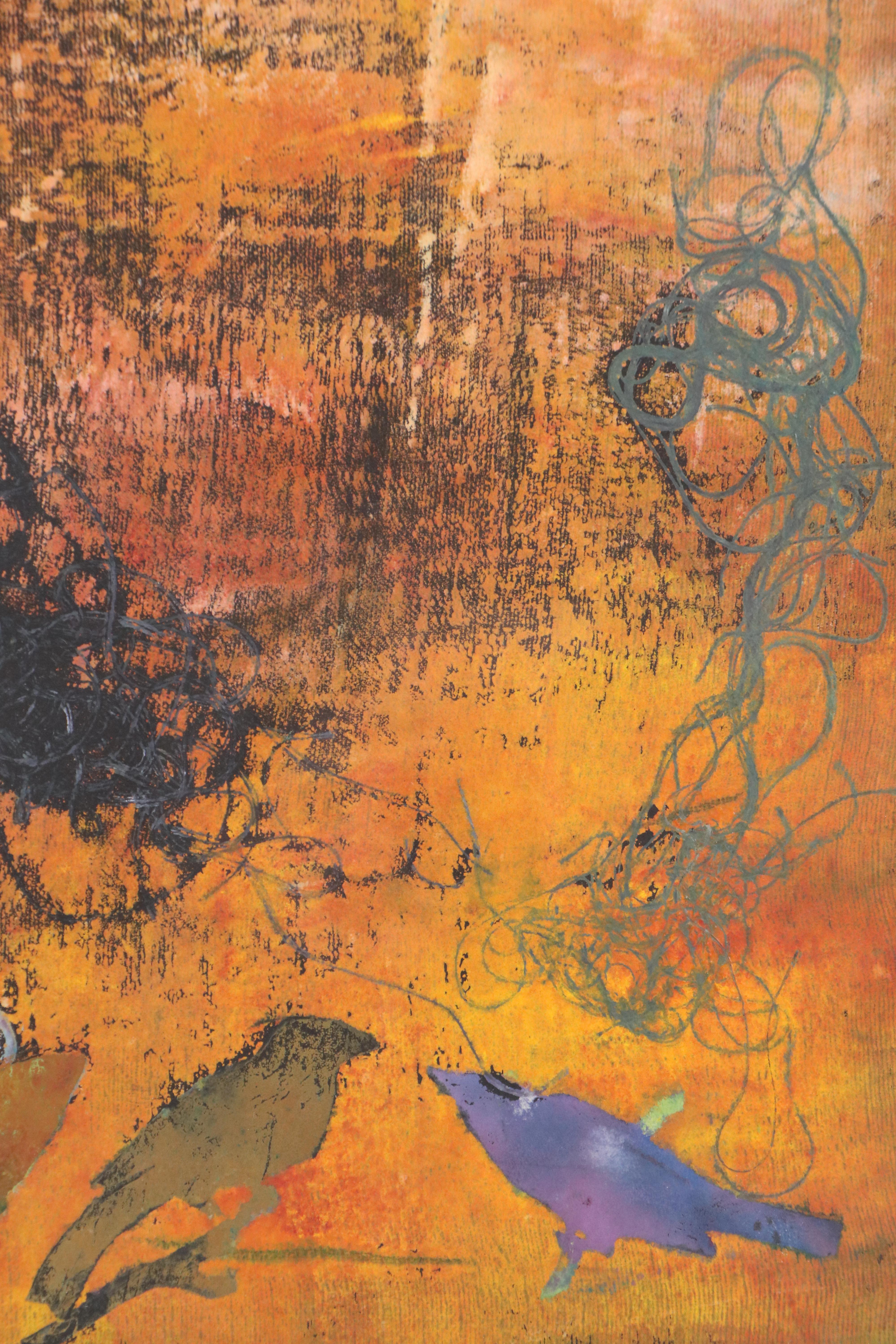 Susan Lainey Monoprint "I Know Why the Caged Bird Sings No. 15"