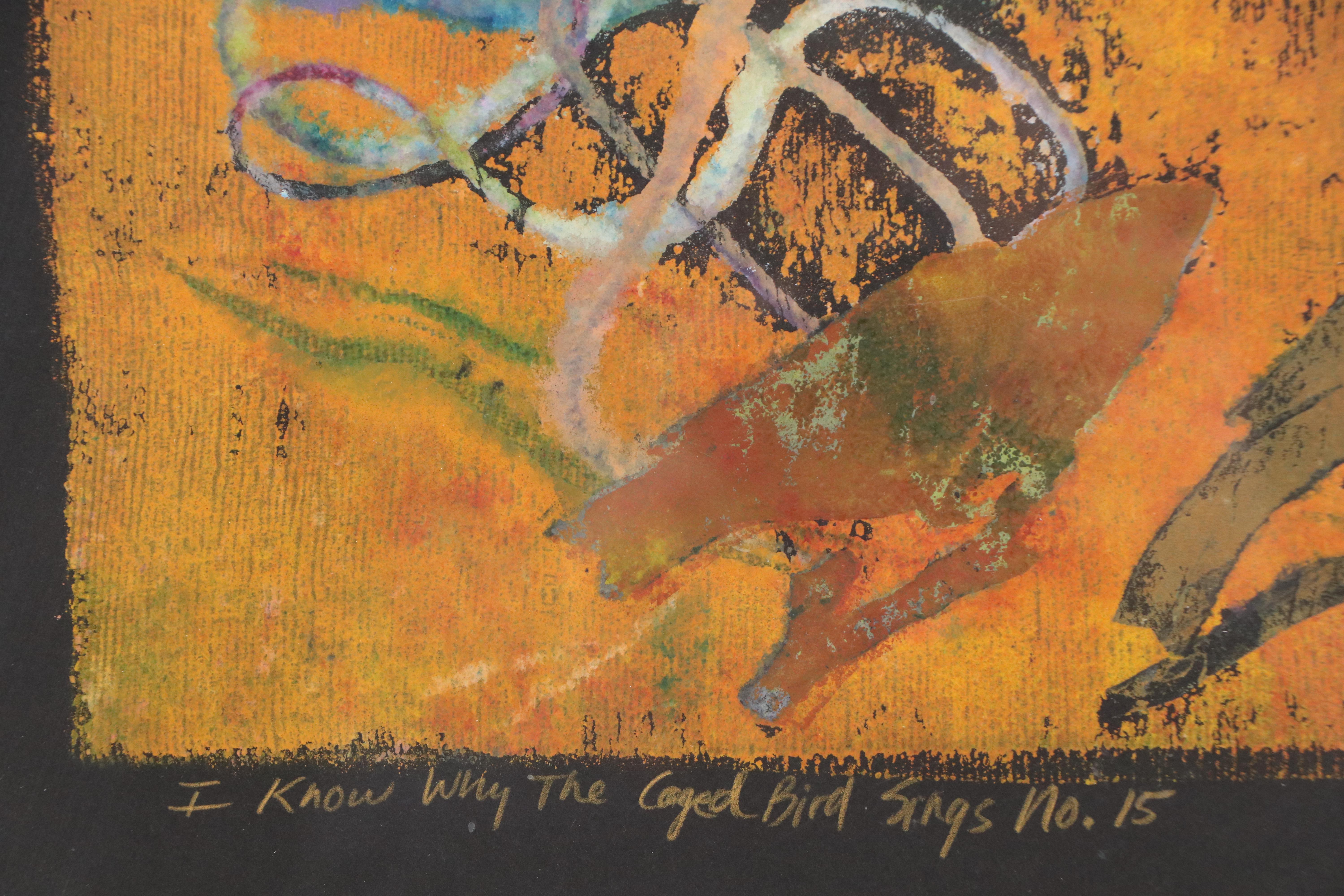 Susan Lainey Monoprint "I Know Why the Caged Bird Sings No. 15"