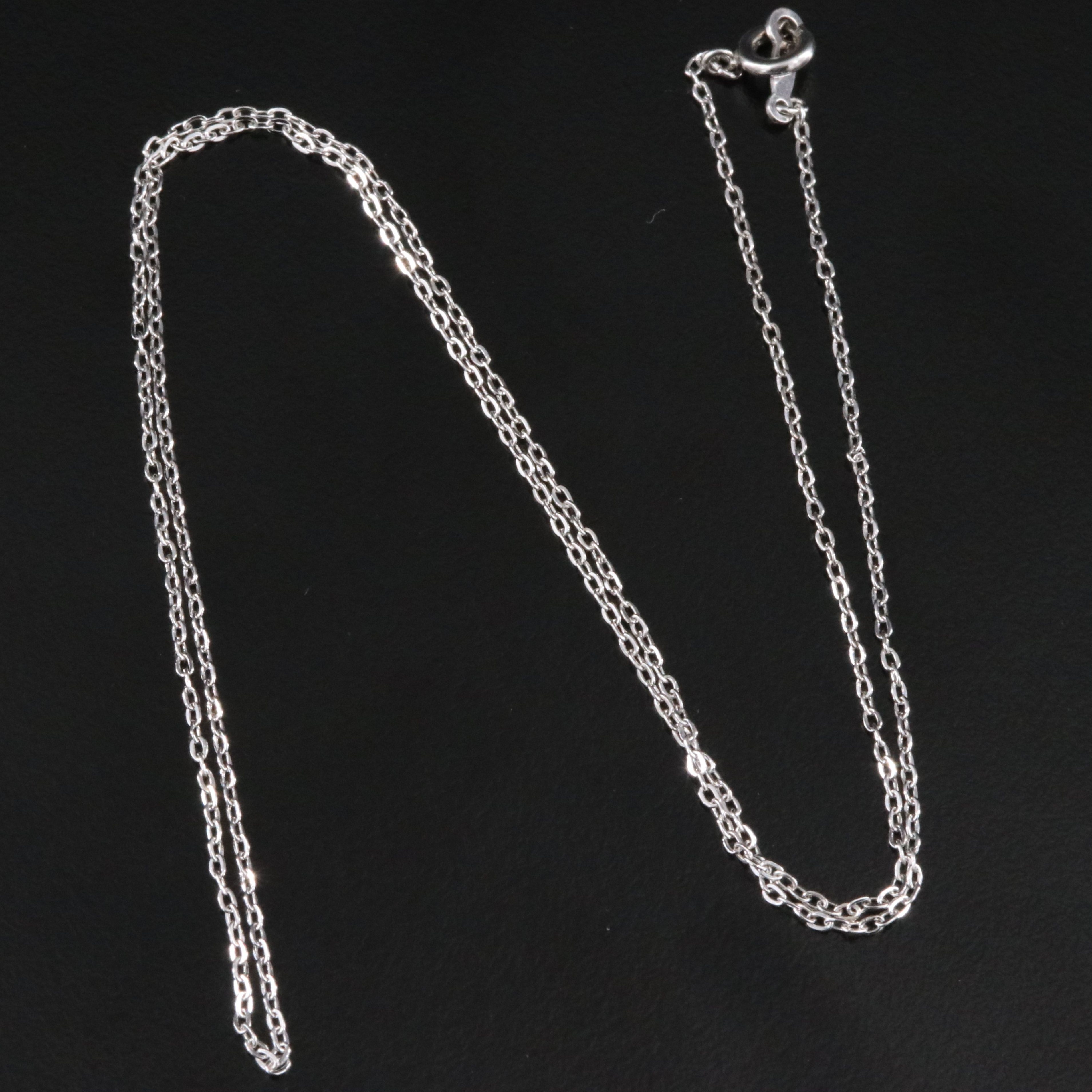 Mikimoto Sterling Curved Pearl Pendant with Black Leather Cord and Chain