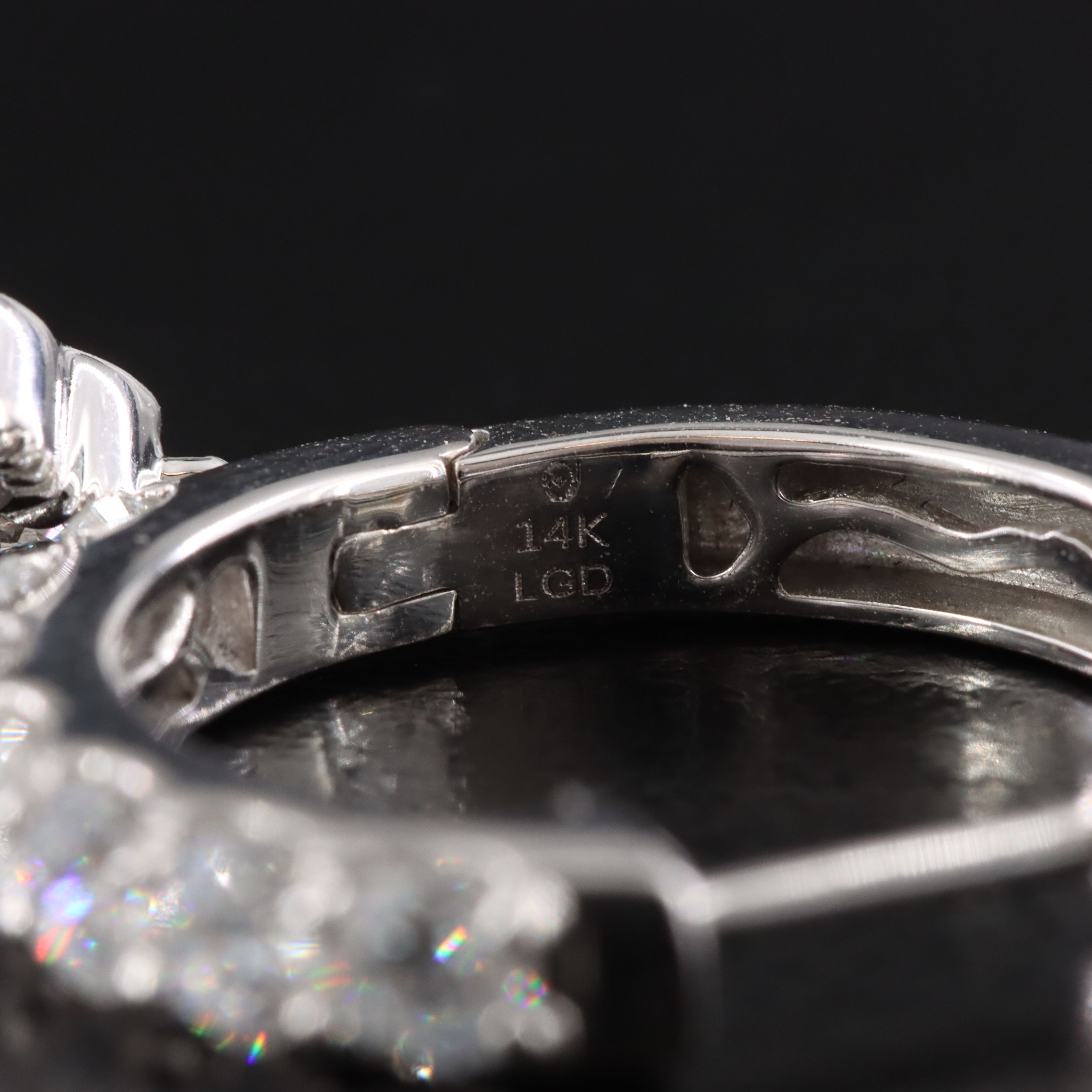 14K 1.60 CTW Lab Grown Diamond Hoop Earrings with Quatrefoil Drops