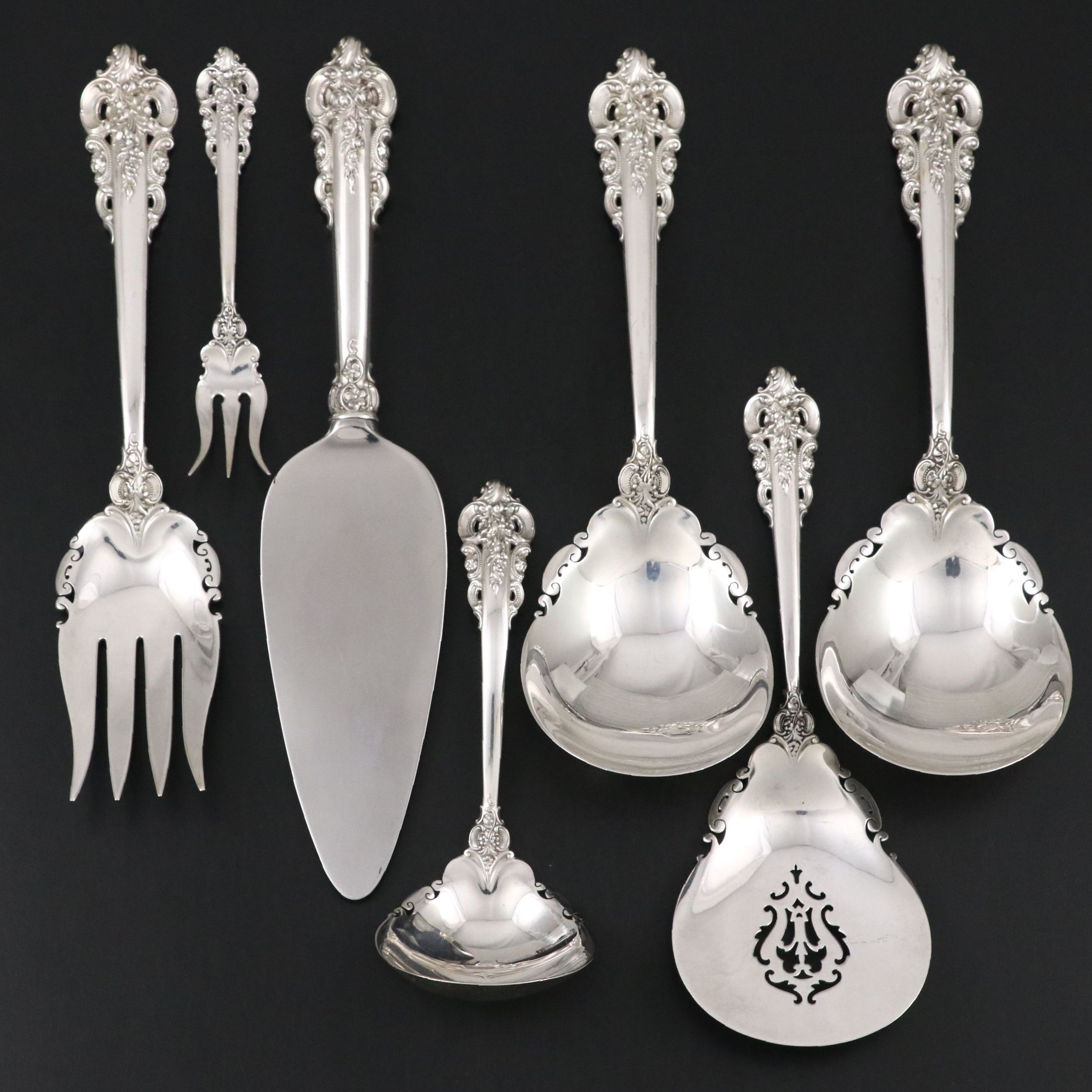 Gorham "La Scala" Sterling Flatware with Wallace "Grande Baroque" Serveware