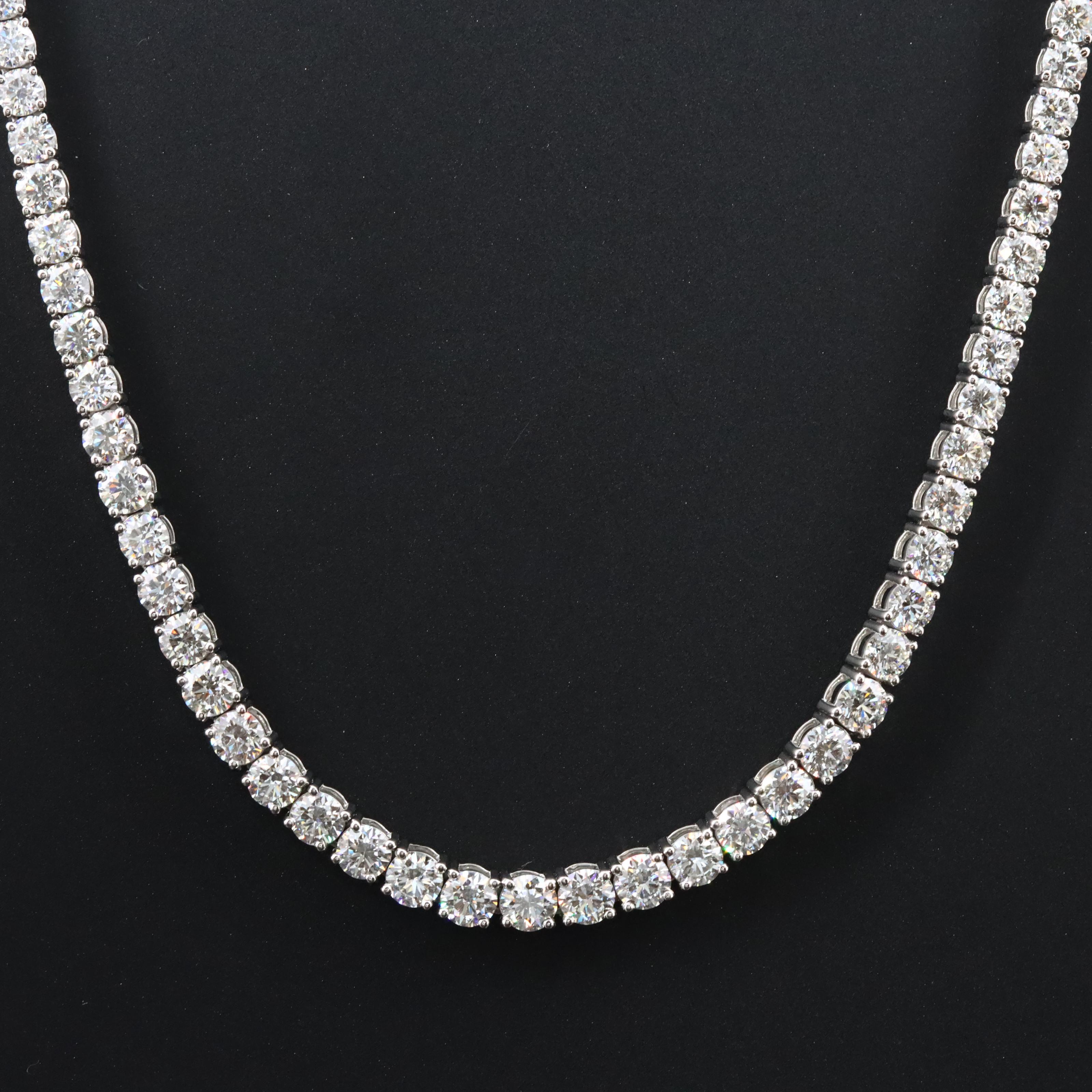 Platinum 12.42 CTW Diamond Riviera Necklace with GIA Report