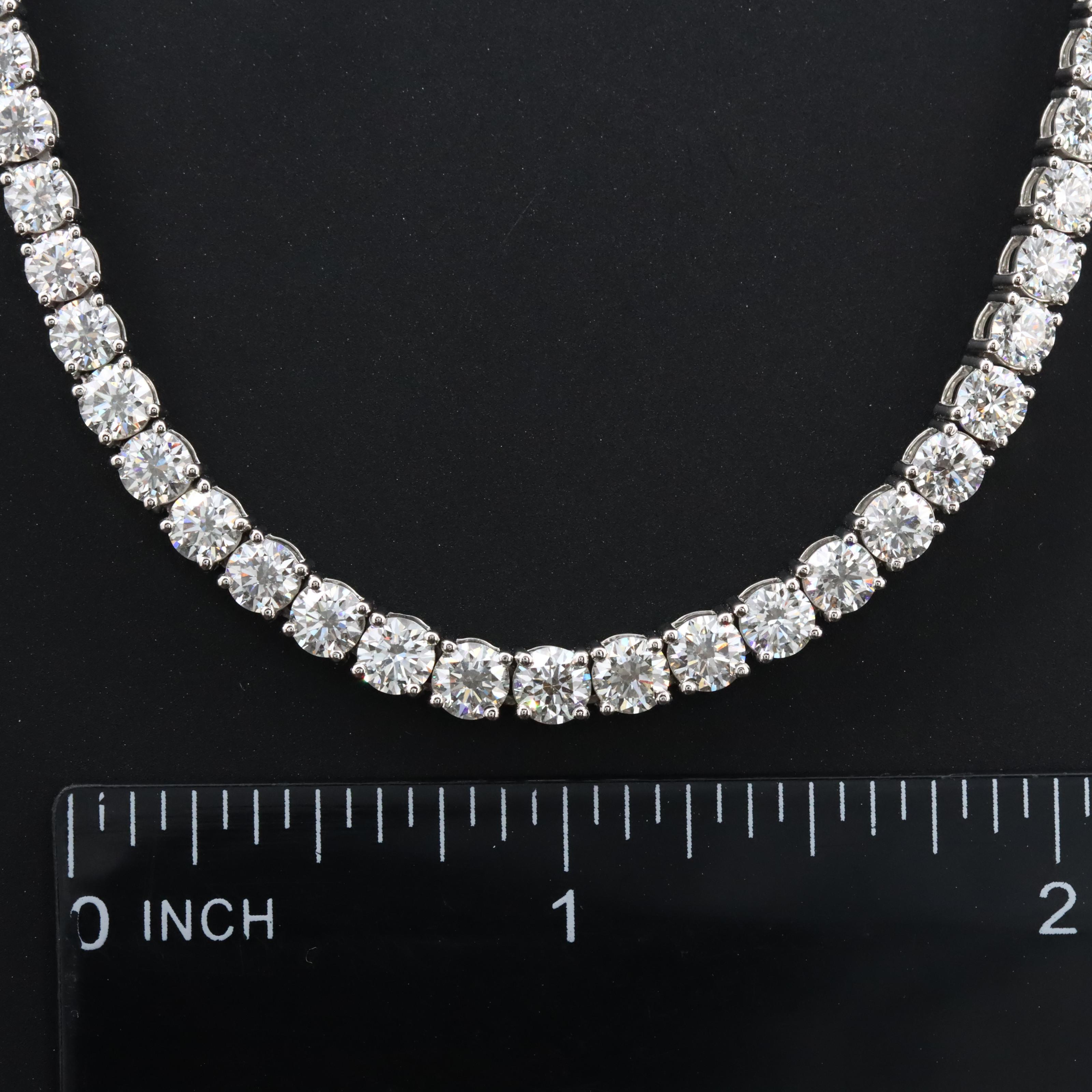 Platinum 12.42 CTW Diamond Riviera Necklace with GIA Report