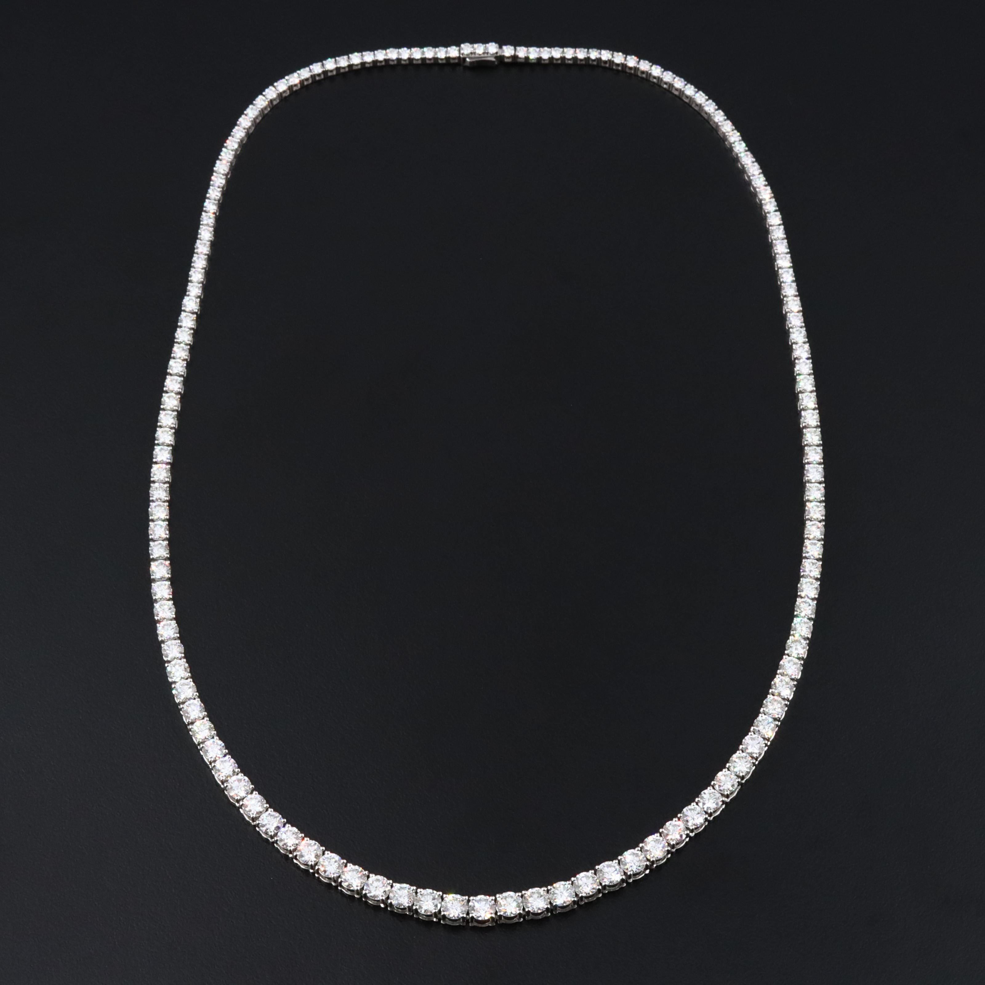 Platinum 12.42 CTW Diamond Riviera Necklace with GIA Report