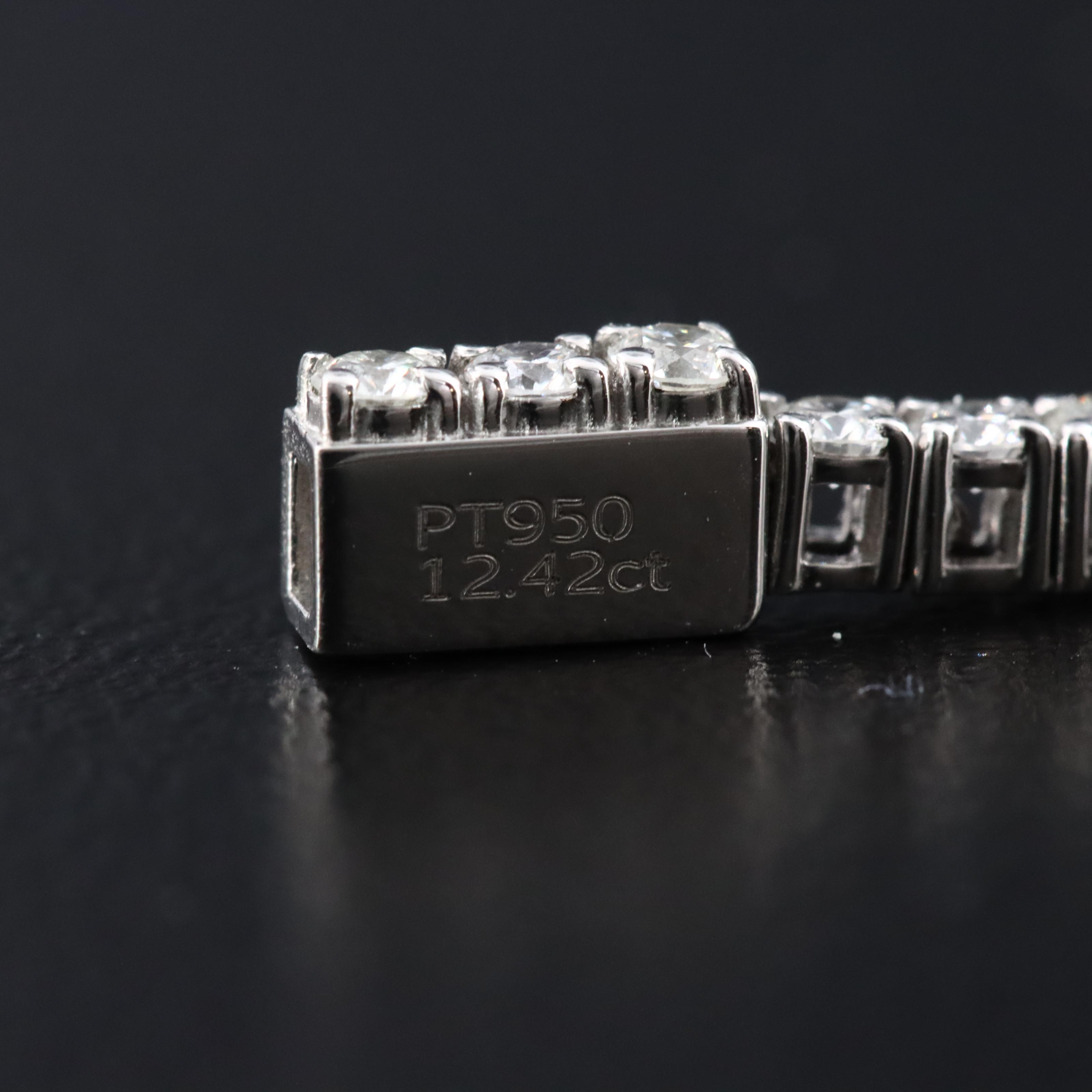 Platinum 12.42 CTW Diamond Riviera Necklace with GIA Report