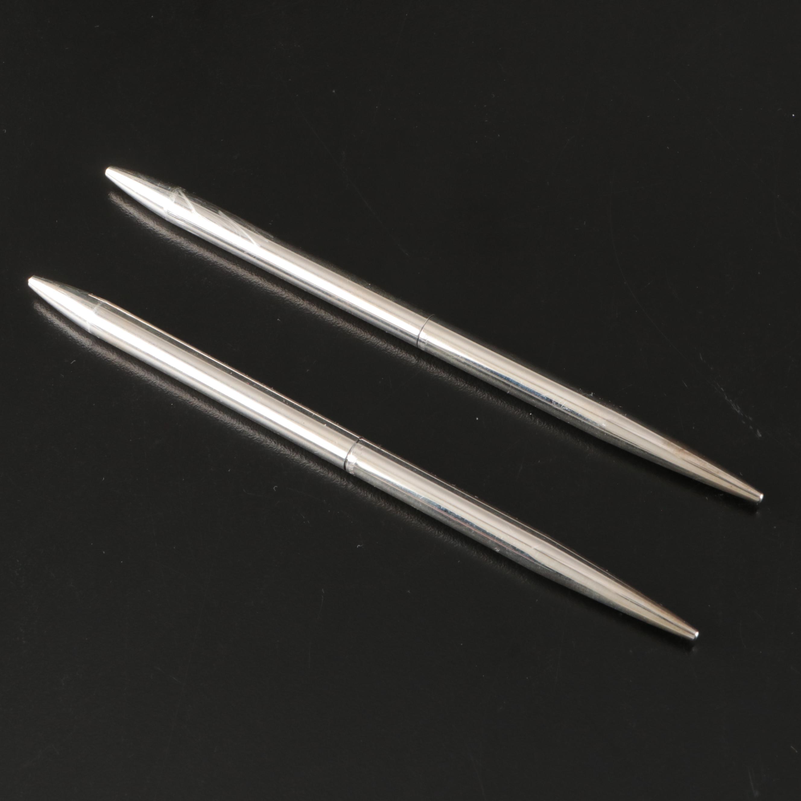 Tiffany & Co. Sterling Silver Double Ballpoint Pen Stand with Pens