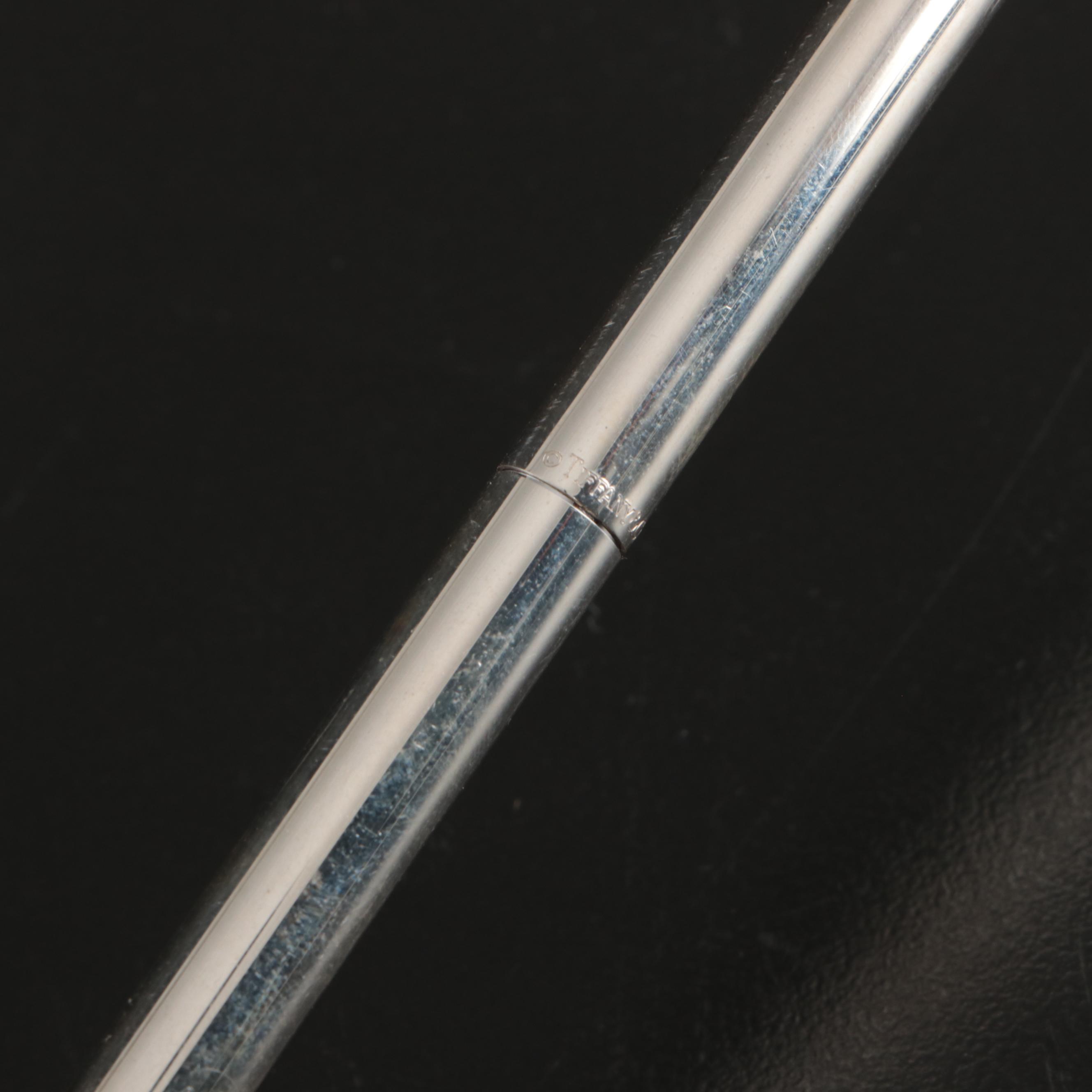 Tiffany & Co. Sterling Silver Double Ballpoint Pen Stand with Pens