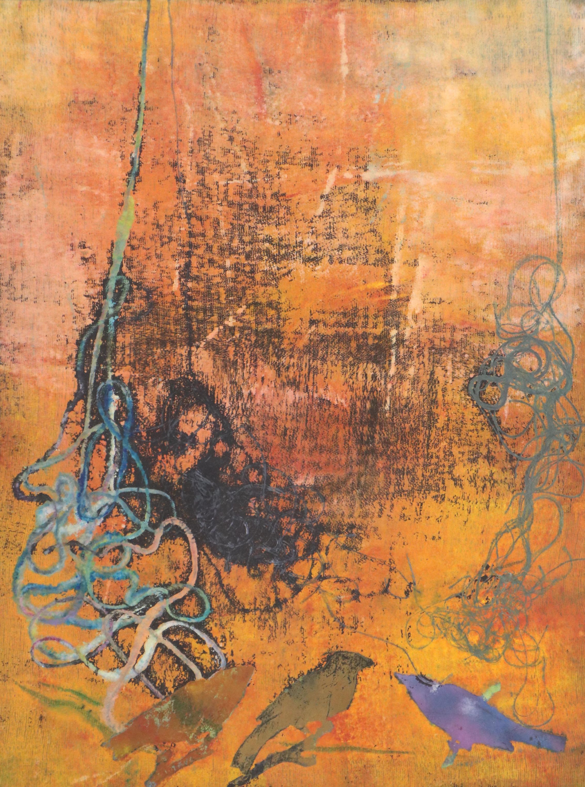 Susan Lainey Monoprint "I Know Why the Caged Bird Sings No. 15"