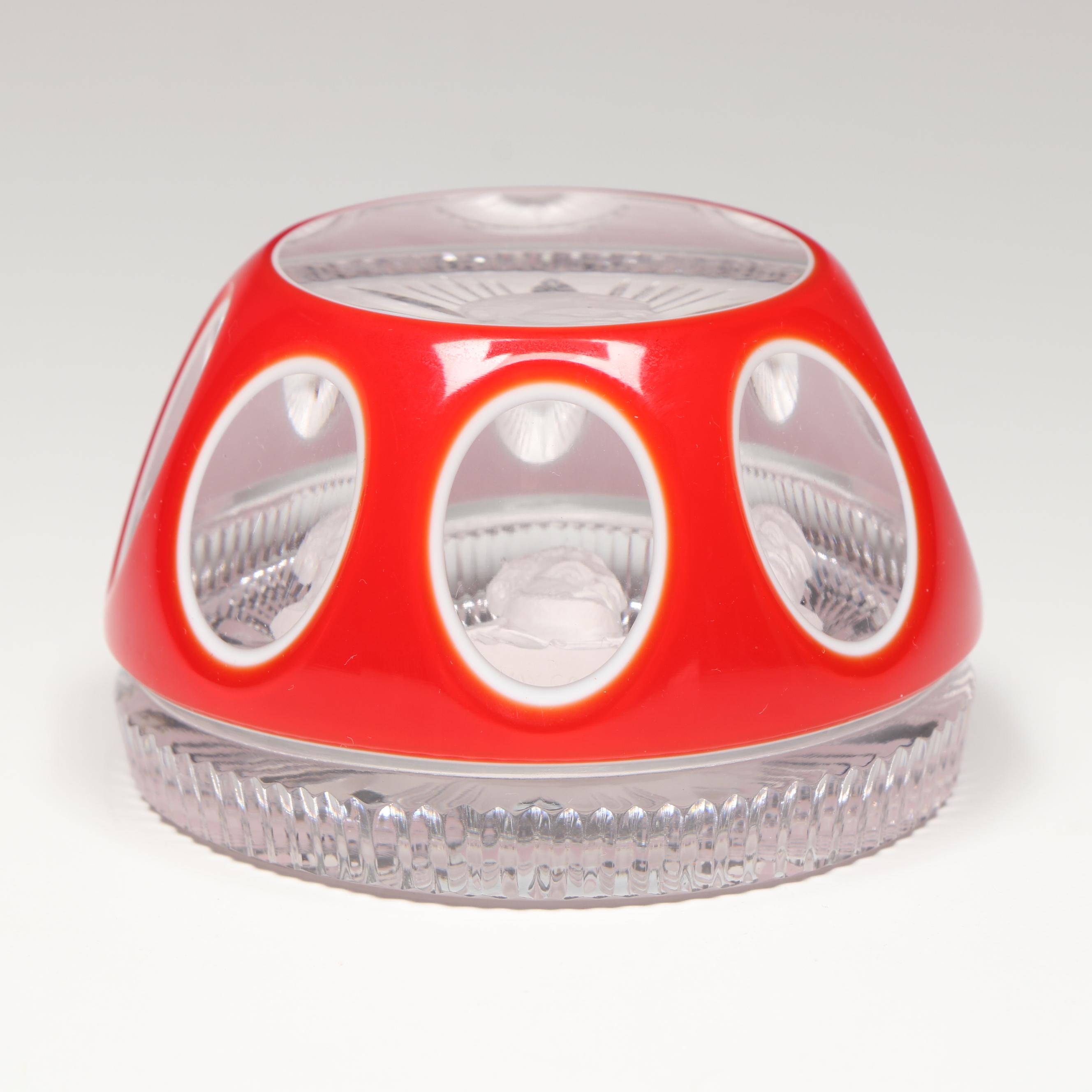 Cristal d'Albret Ernest Hemingway Sulphide Glass Paperweight