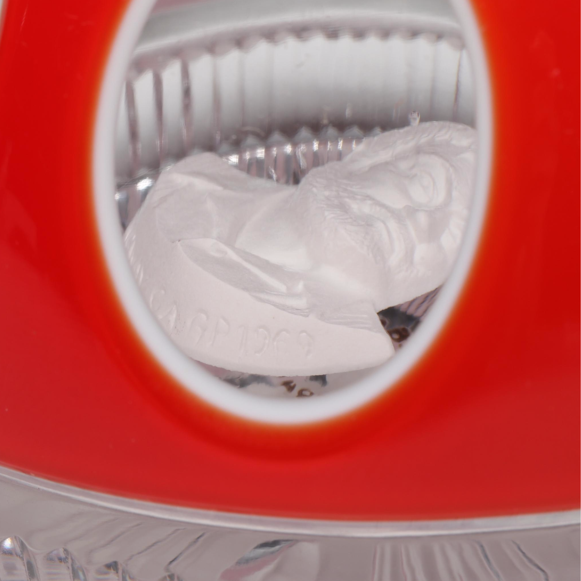 Cristal d'Albret Ernest Hemingway Sulphide Glass Paperweight