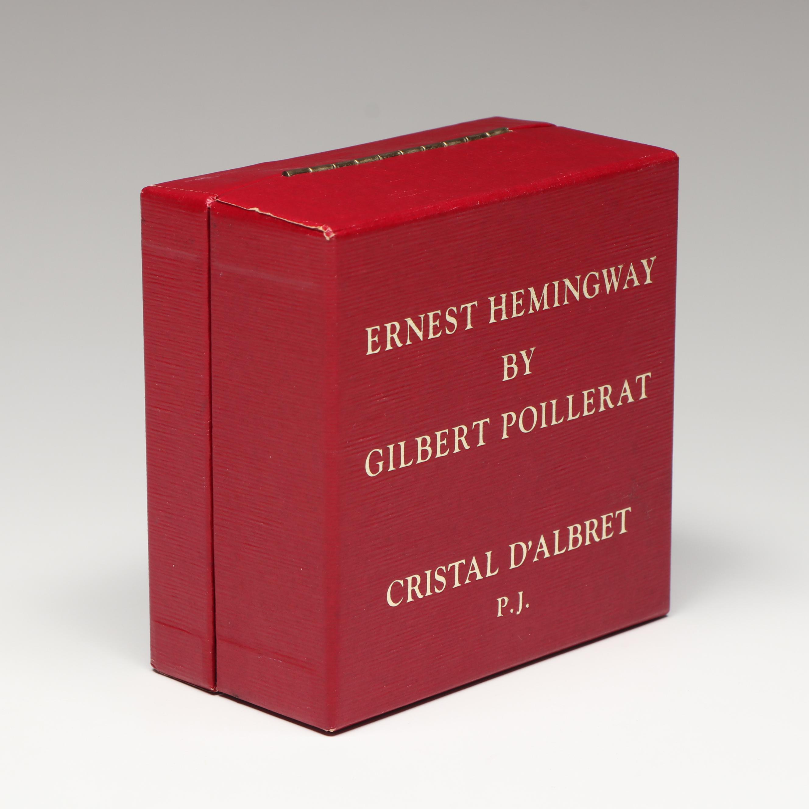 Cristal d'Albret Ernest Hemingway Sulphide Glass Paperweight