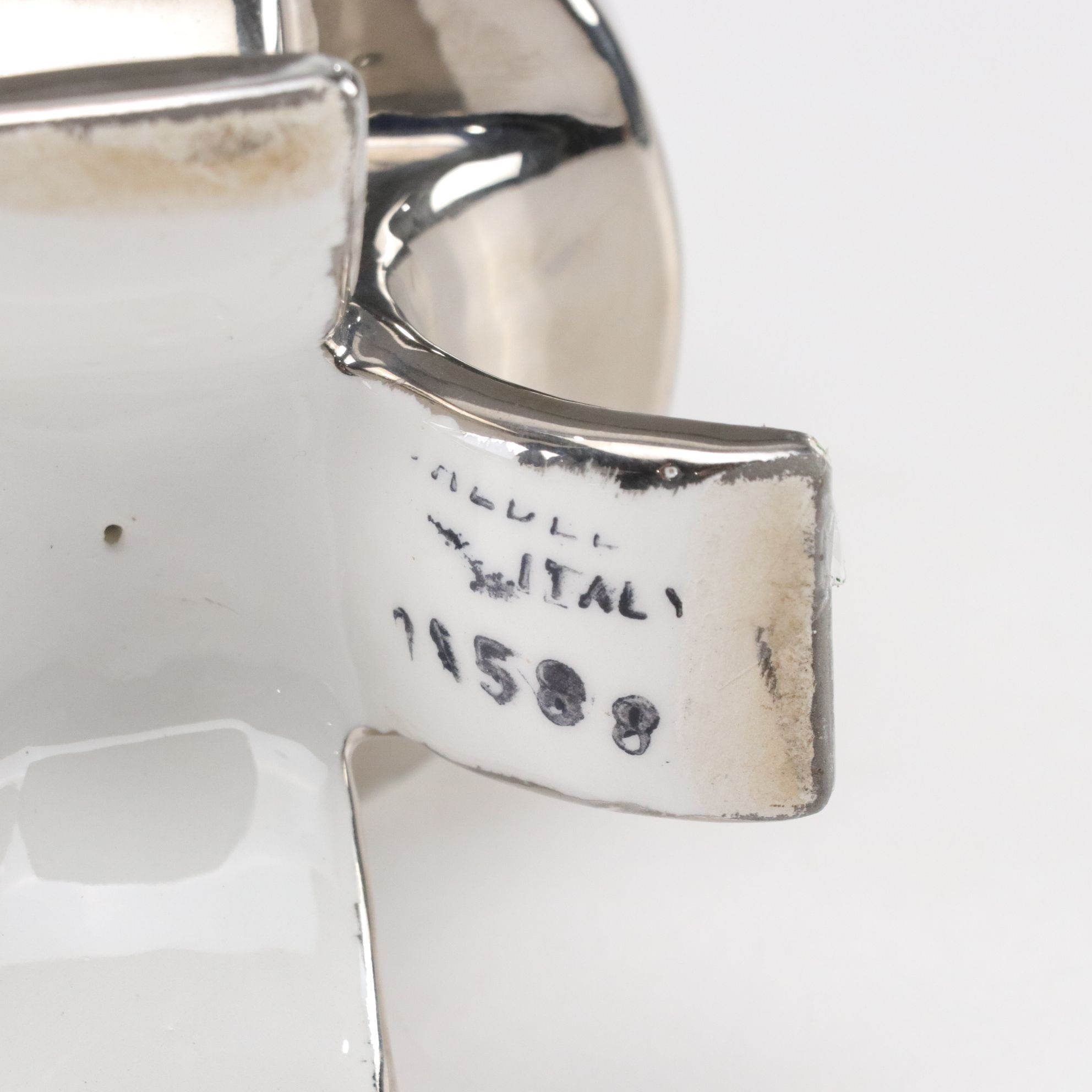 Greek "The Wrestlers" Marble Replica Statue with Modern Italian Ceramic Goblets