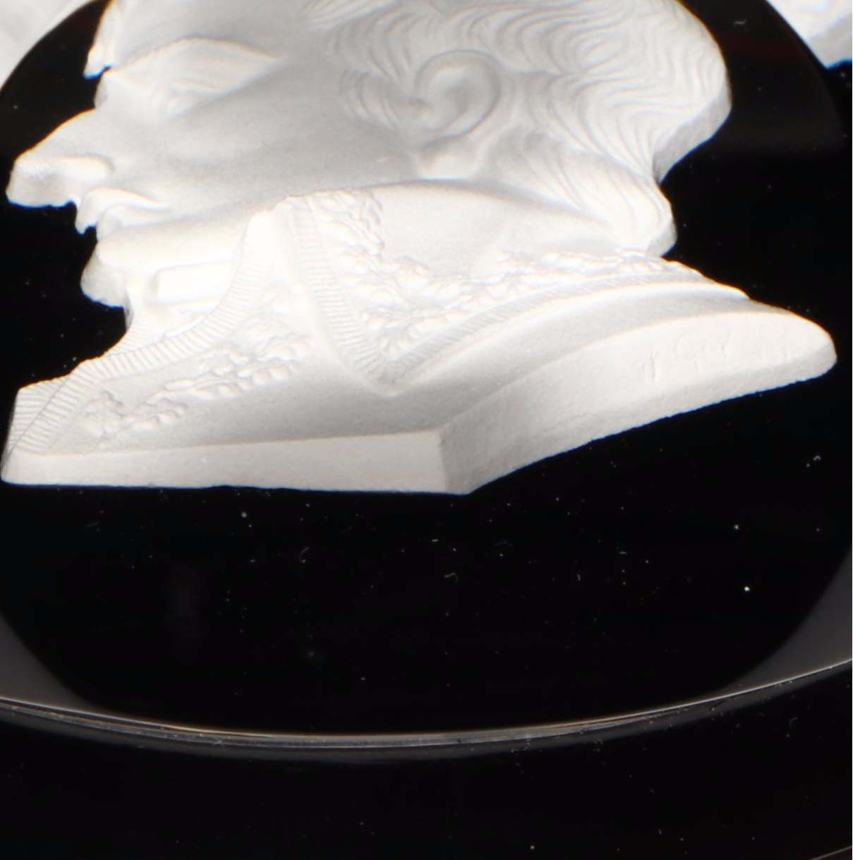 Baccarat Napoleon Bonaparte Portrait Sulphide Glass Paperweight, 1974