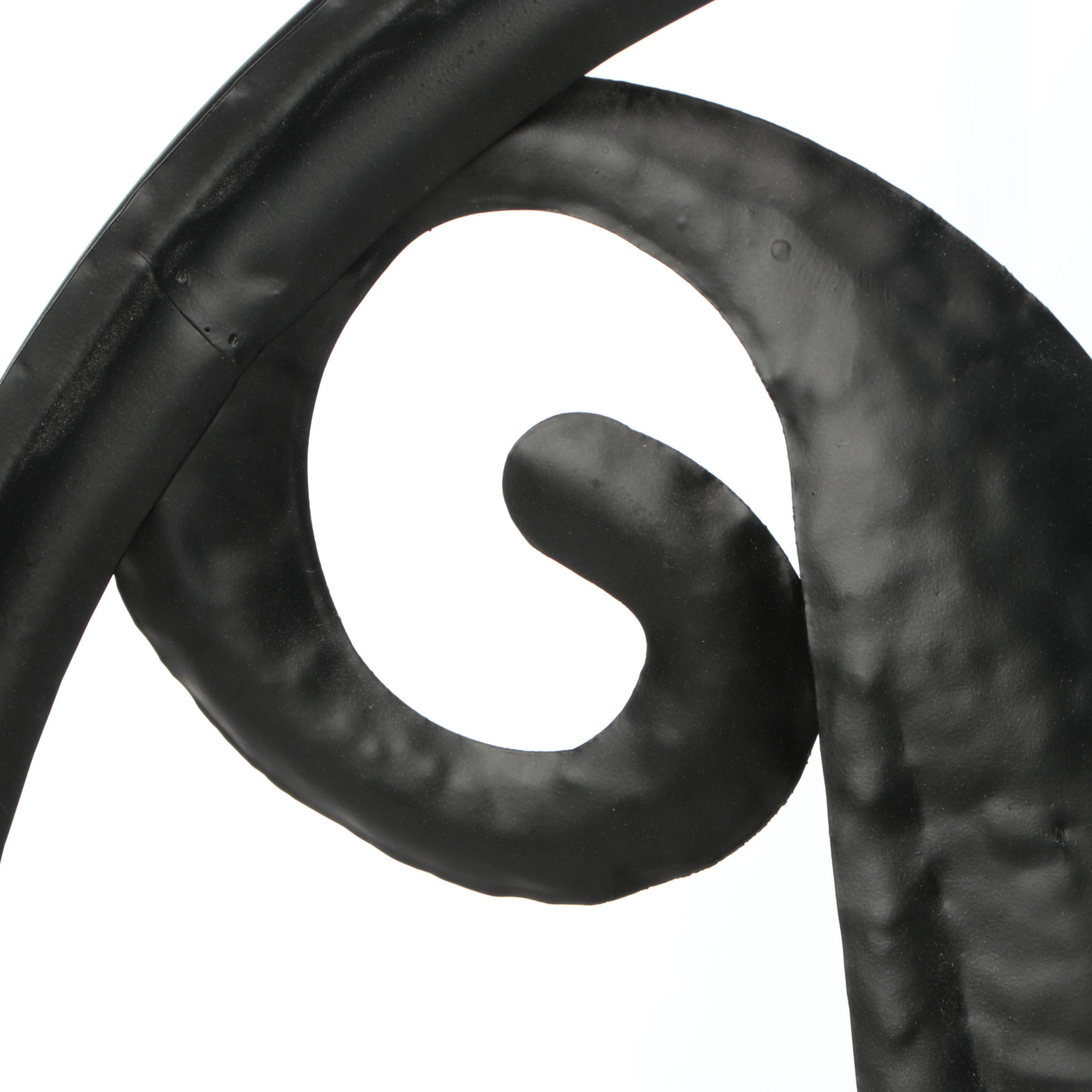 Contemporary Black Painted Metal "M" Monogram Sculpture