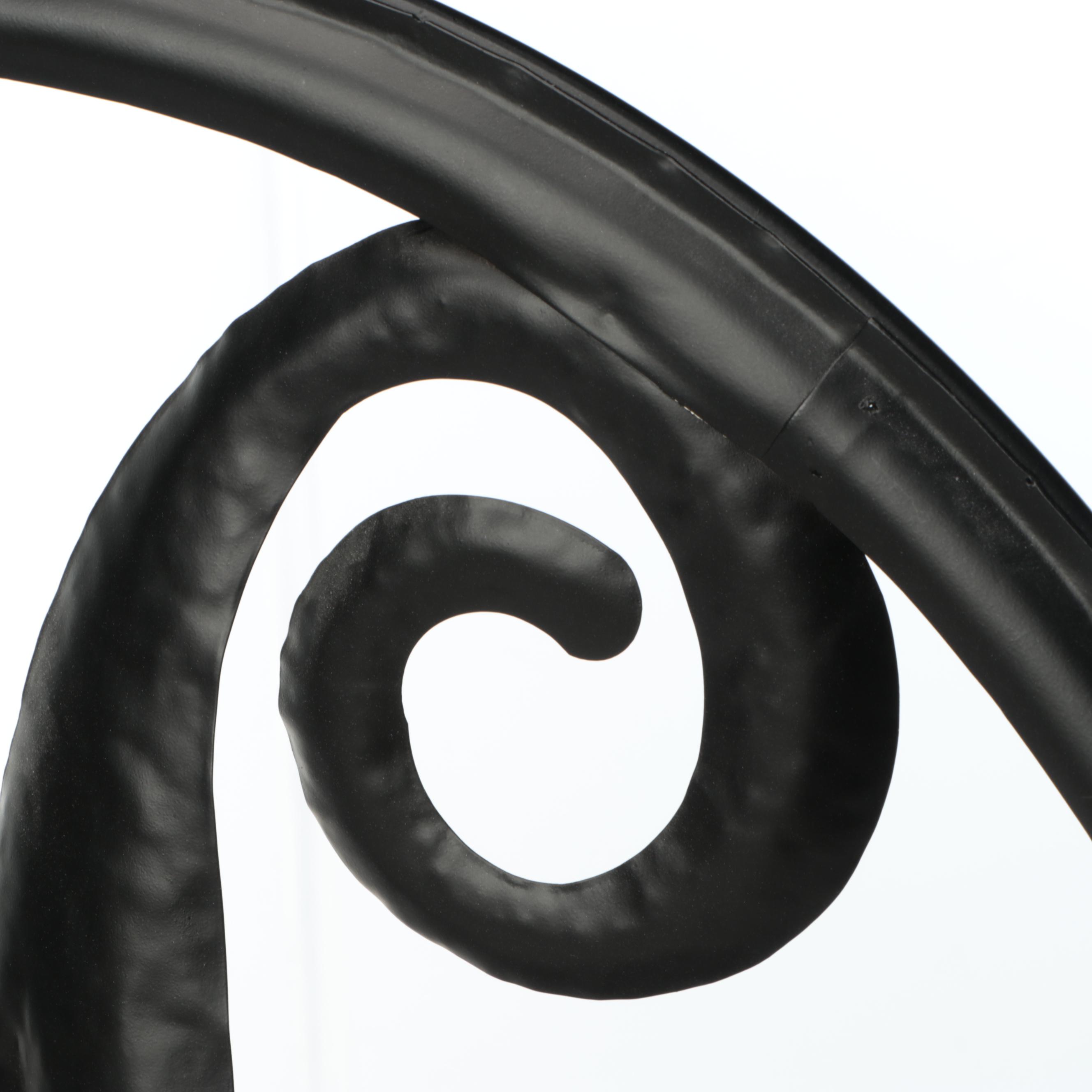 Contemporary Black Painted Metal "M" Monogram Sculpture