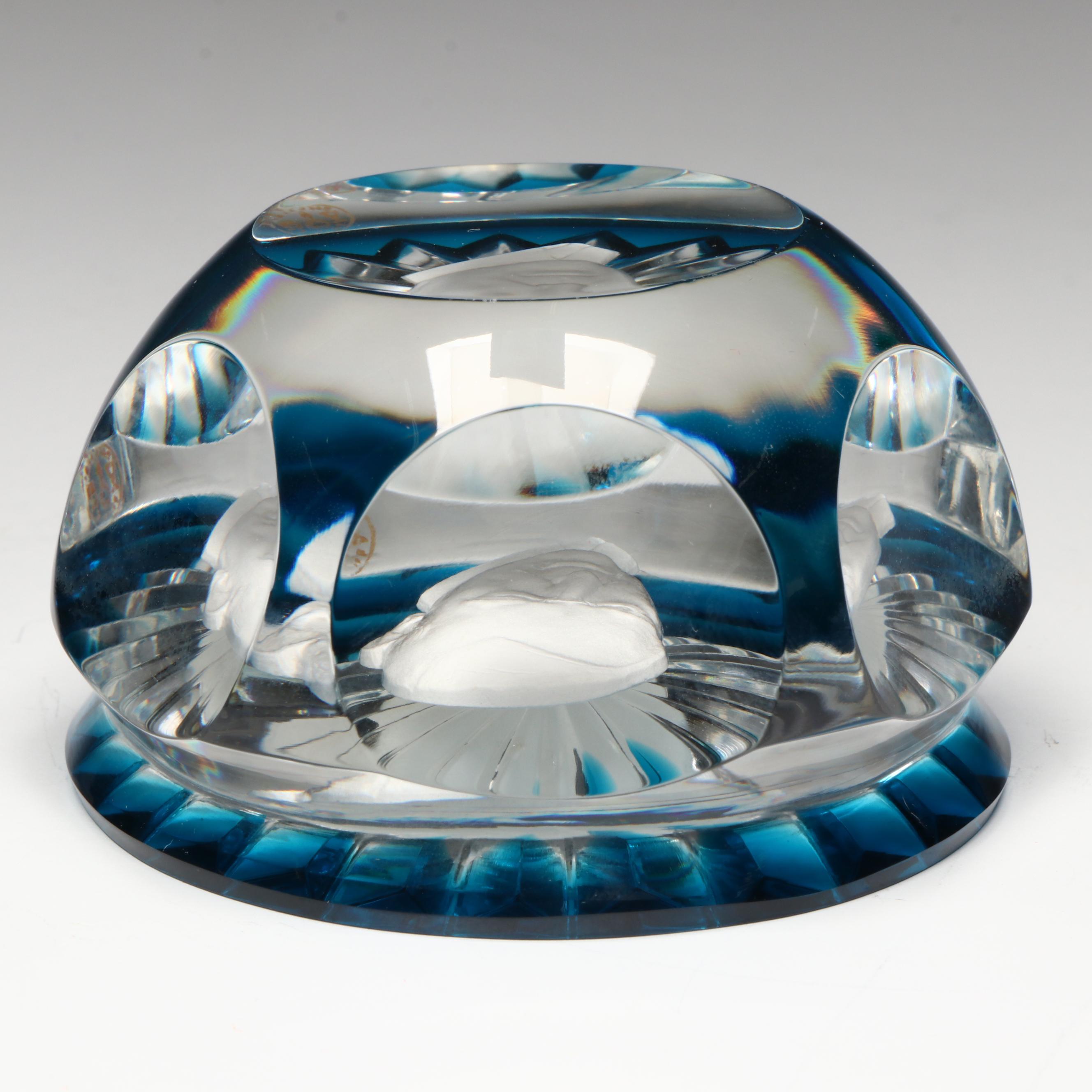 Baccarat Sulphide Woodrow Wilson Portrait Glass Paperweight