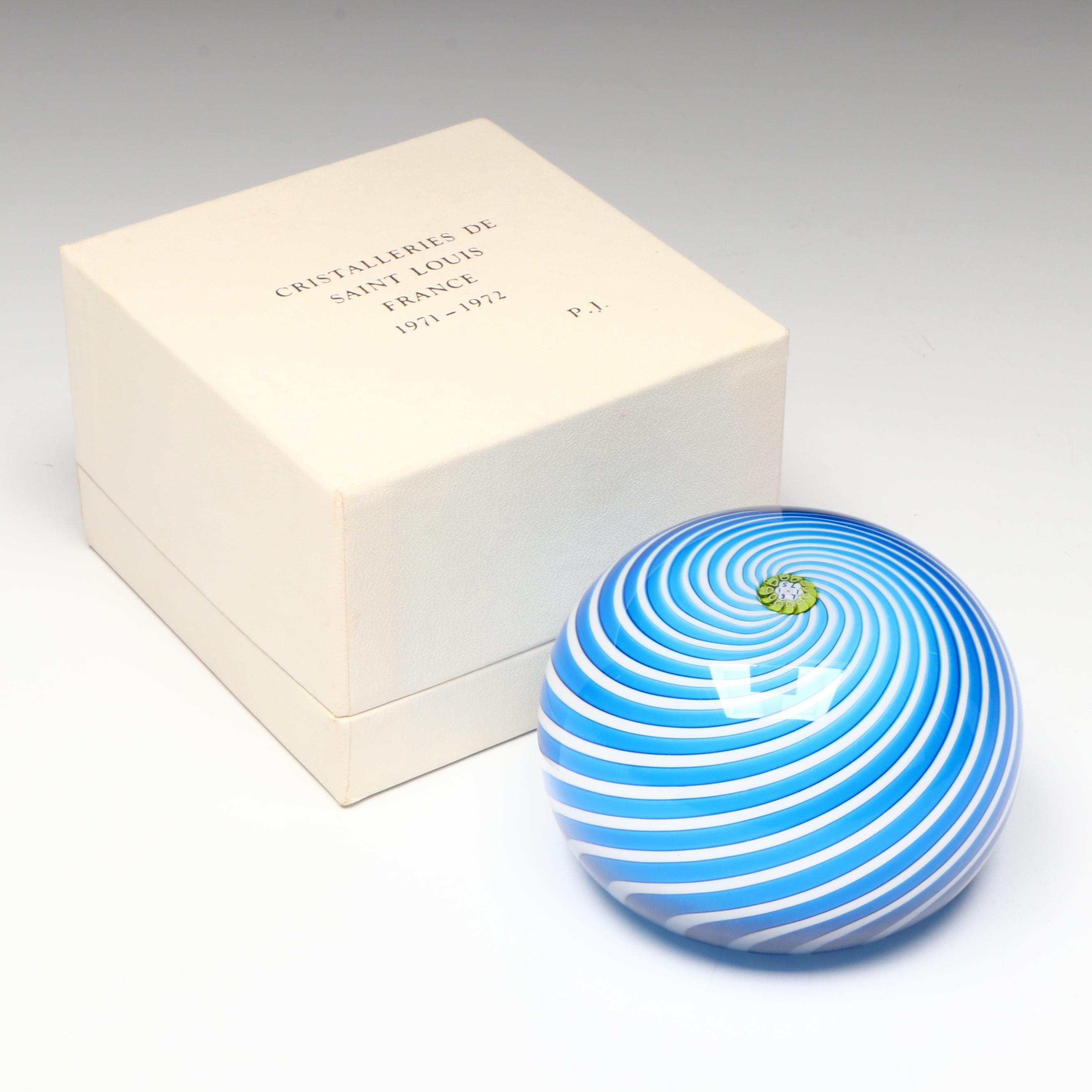 Saint-Louis Pinwheel Glass Paperweight, 1971