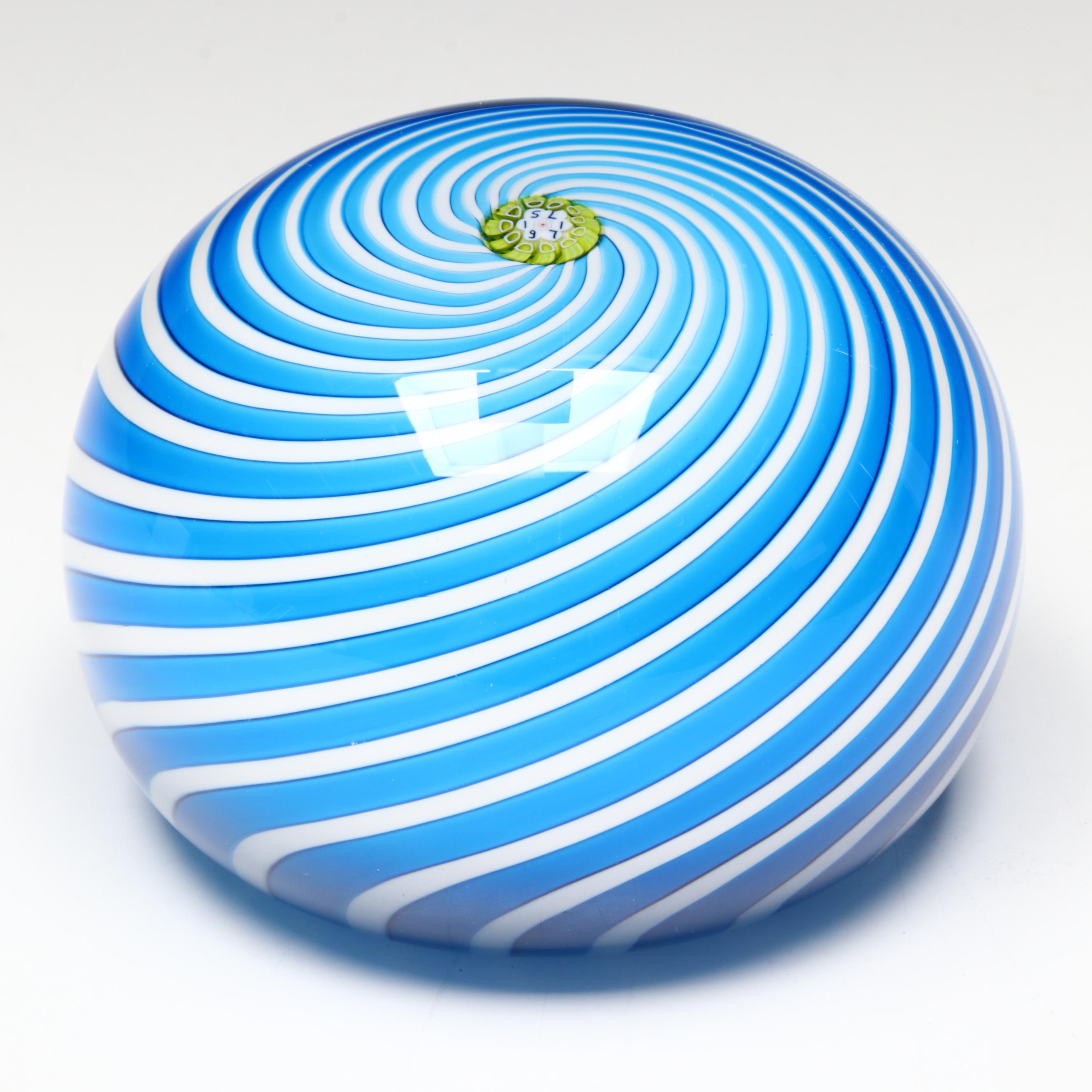 Saint-Louis Pinwheel Glass Paperweight, 1971