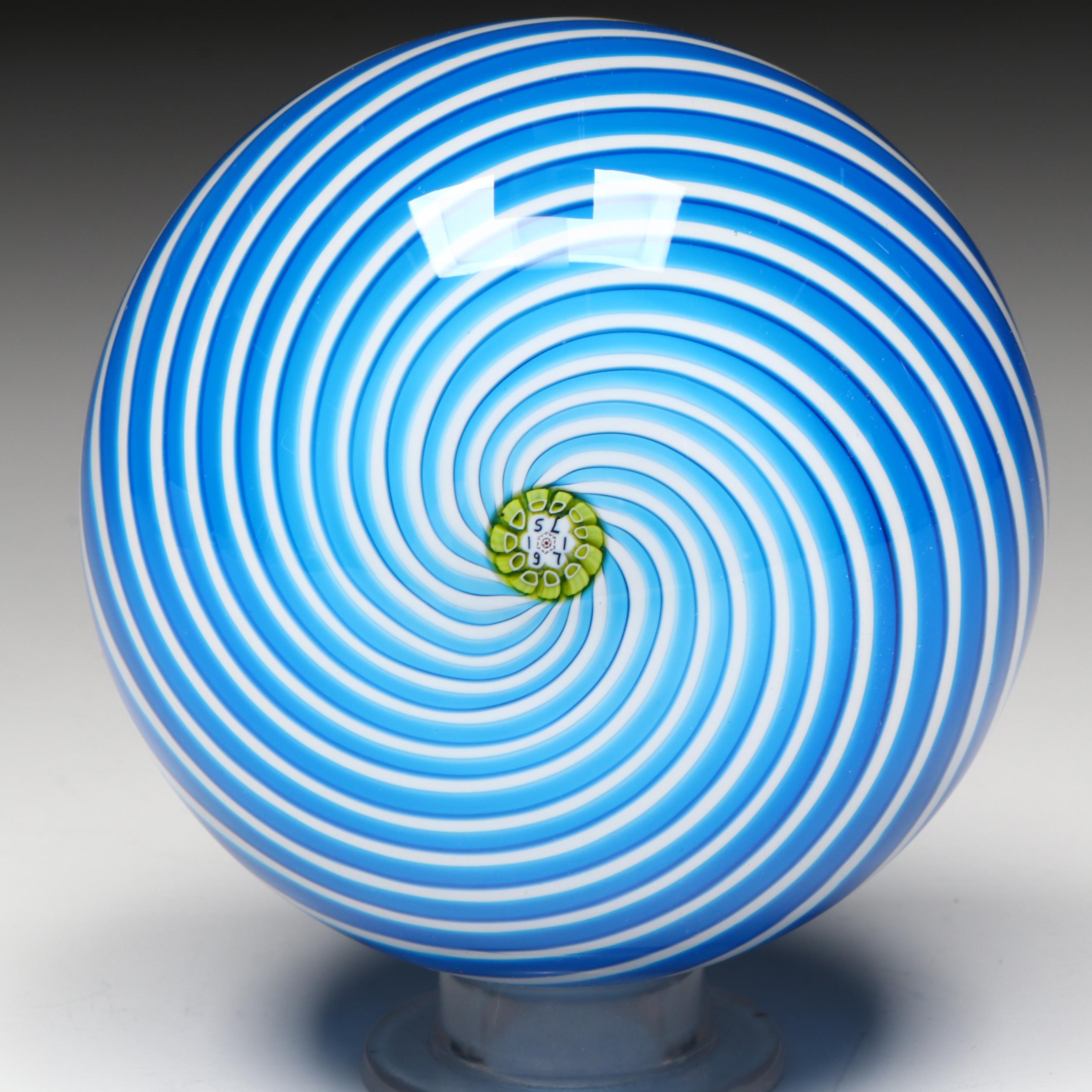 Saint-Louis Pinwheel Glass Paperweight, 1971