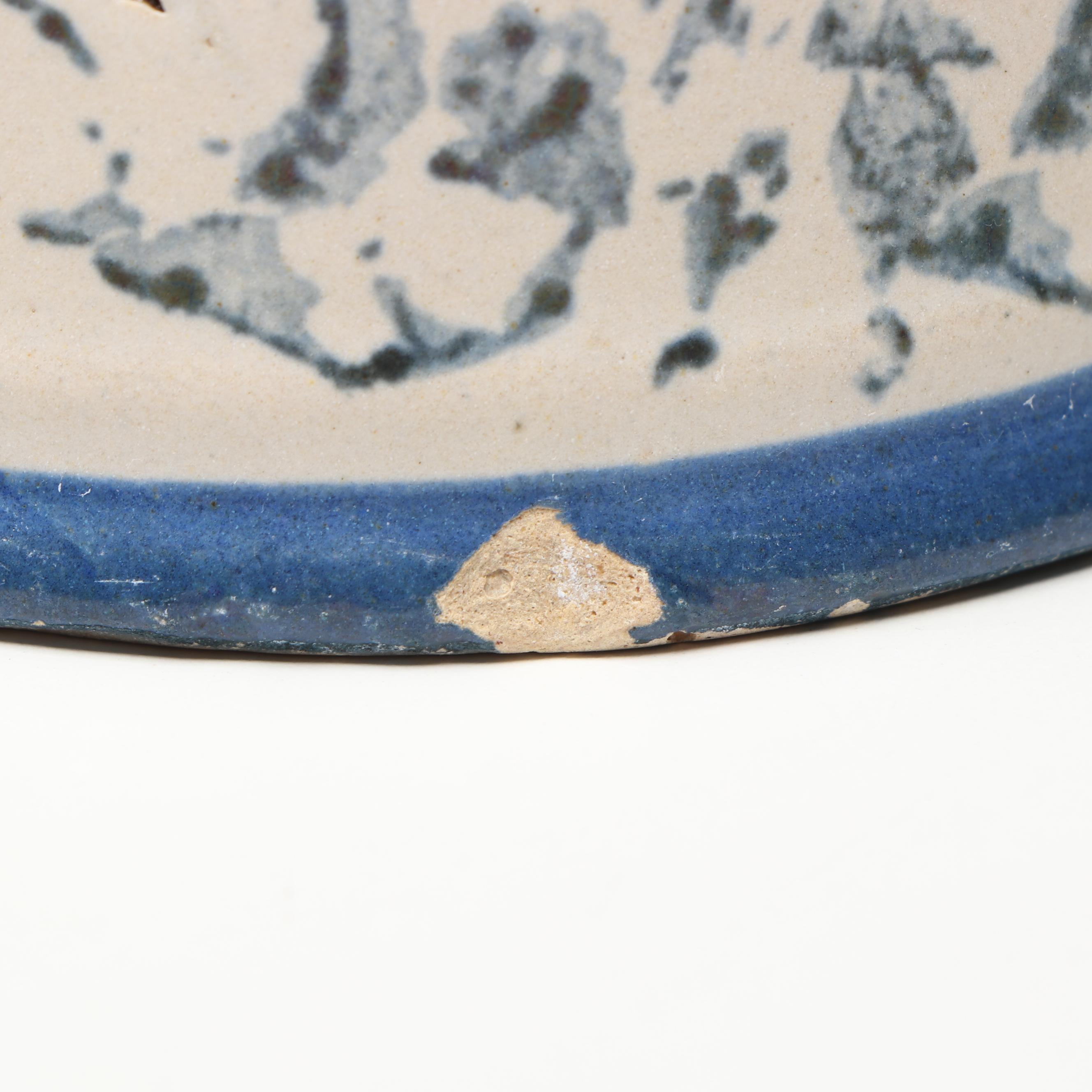 Studio Pottery Blue and White Ceramic Pitcher Vases and Lidded Jar