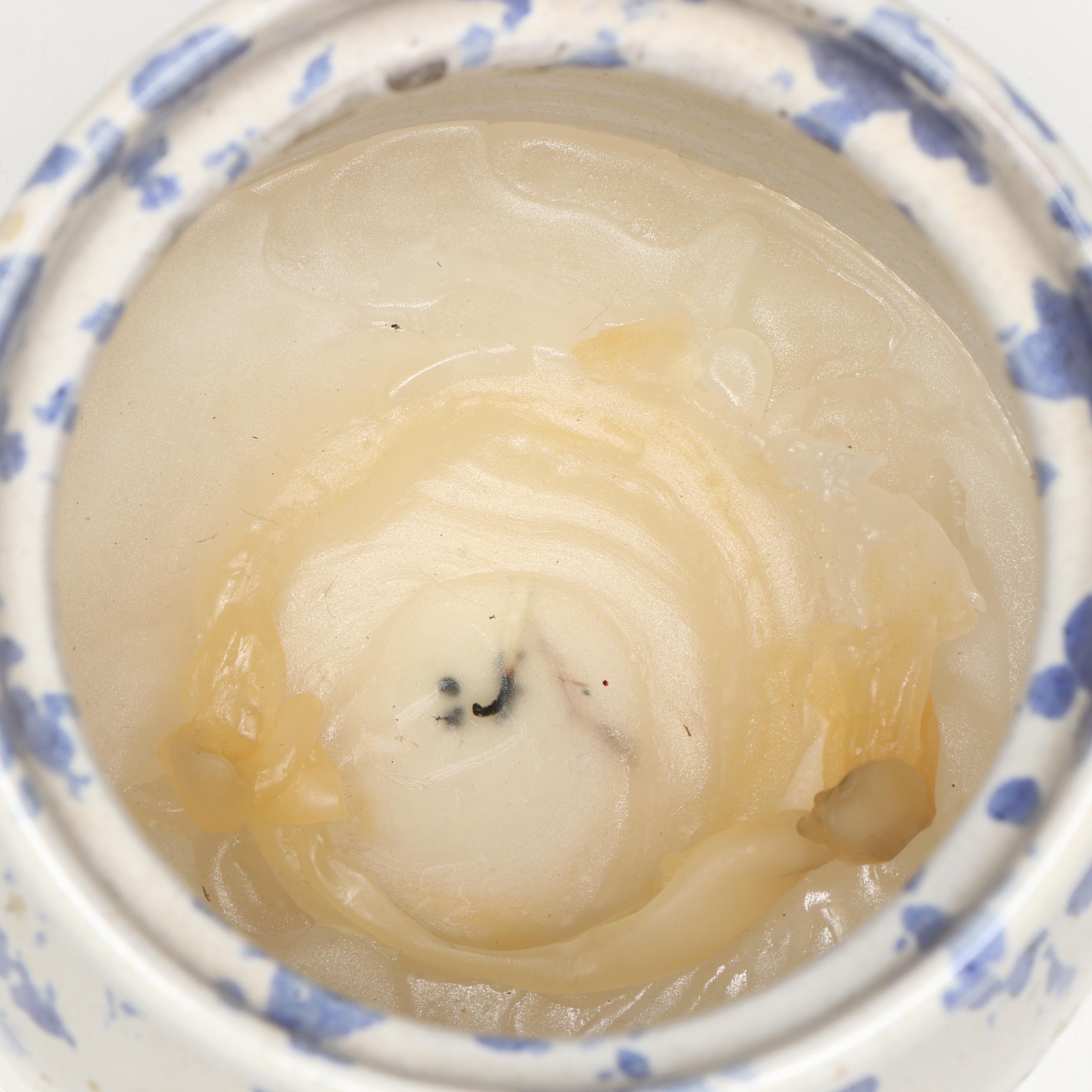 Studio Pottery Blue and White Ceramic Pitcher Vases and Lidded Jar