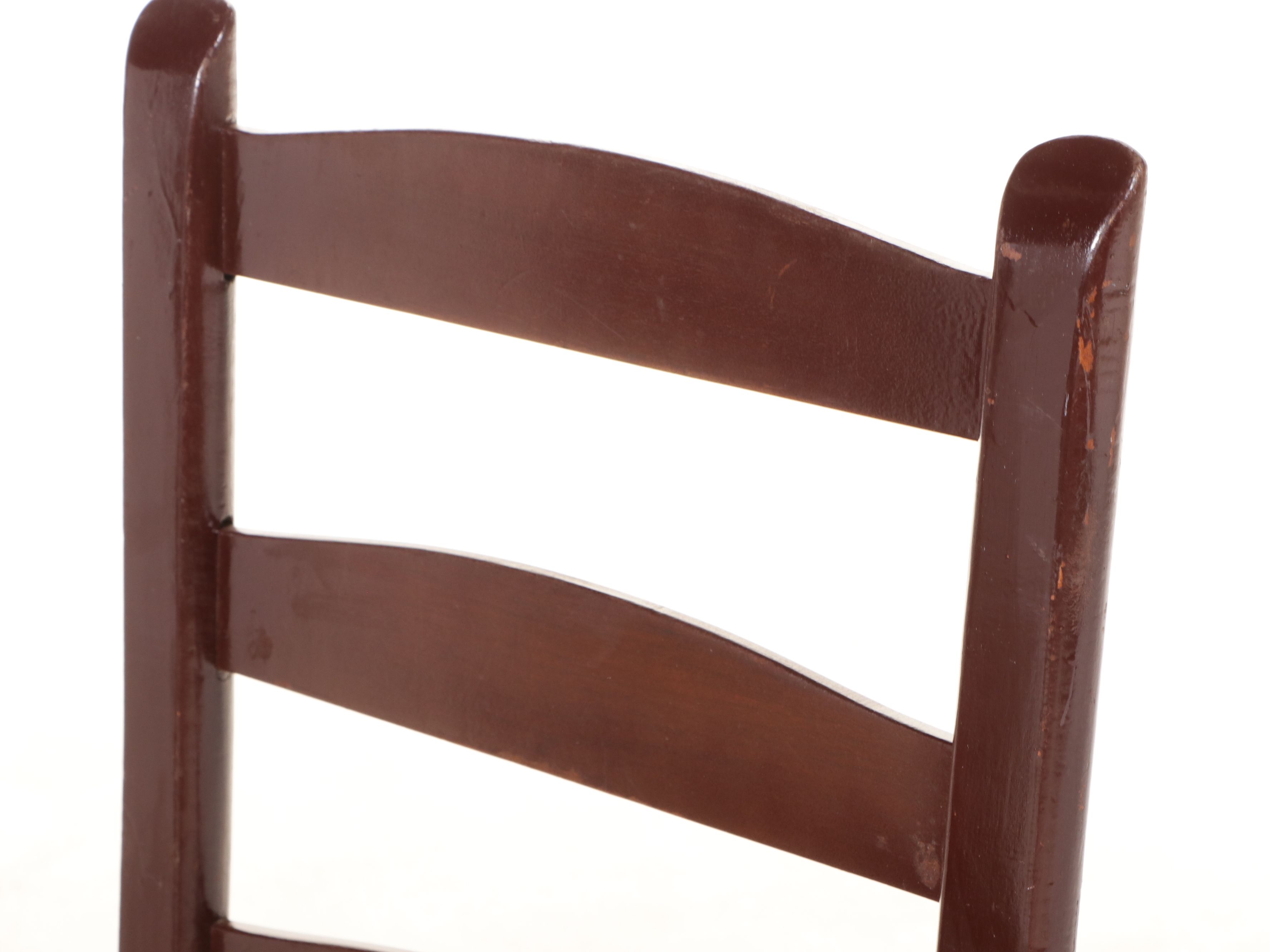 American Primitive Style Ladder-Back Chairs with Woven Splintwood Seats